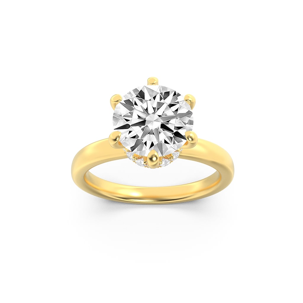 2.00 CT Round Diamond Ring in 14K Yellow Gold