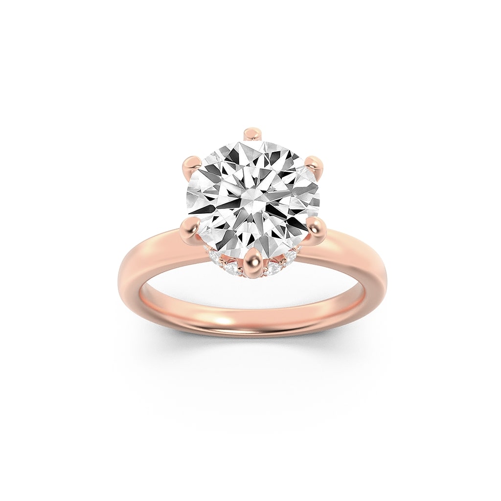 2.00 CT Round Diamond Ring in 14K Rose Gold