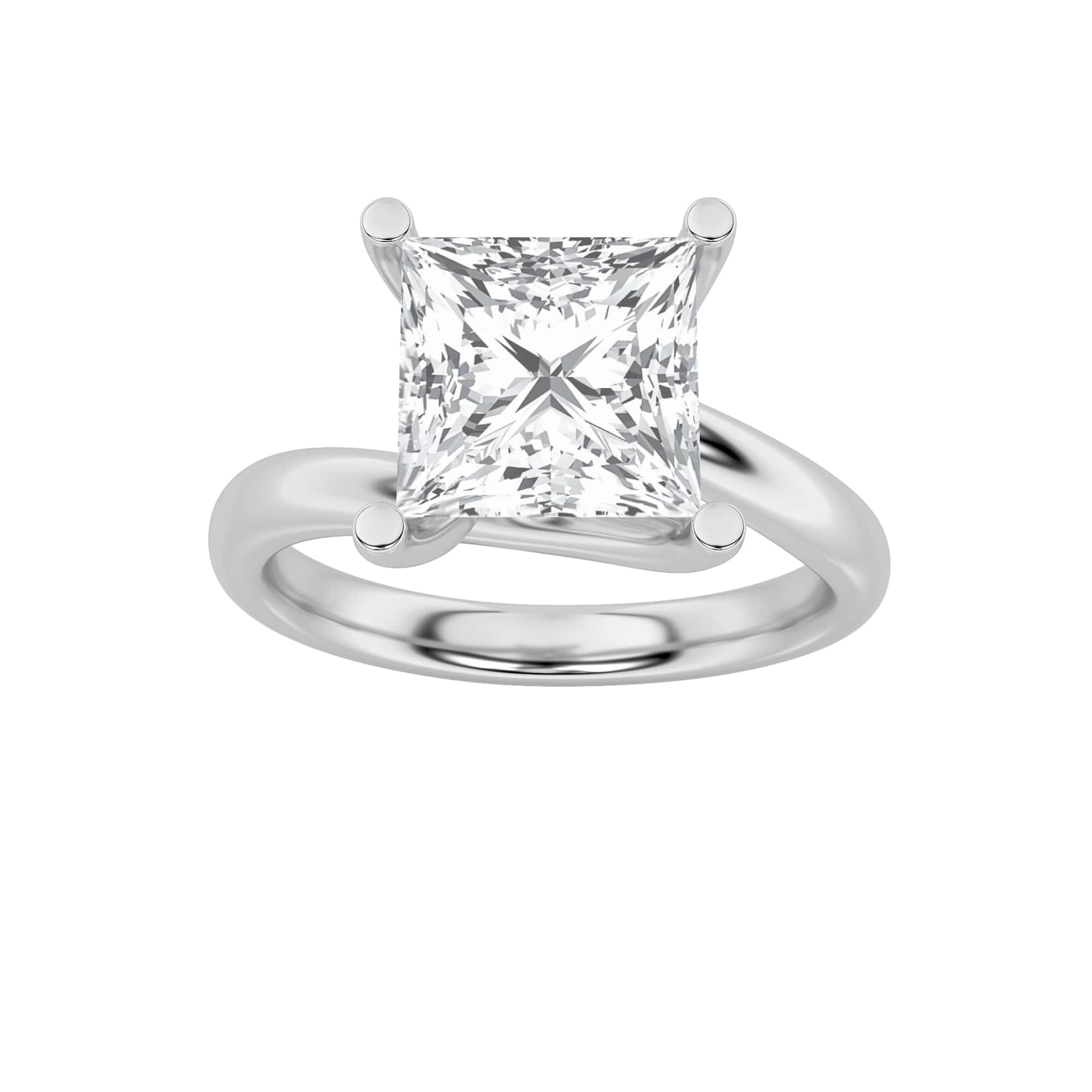 3.00 CT Princess Diamond Ring in 14K White Gold