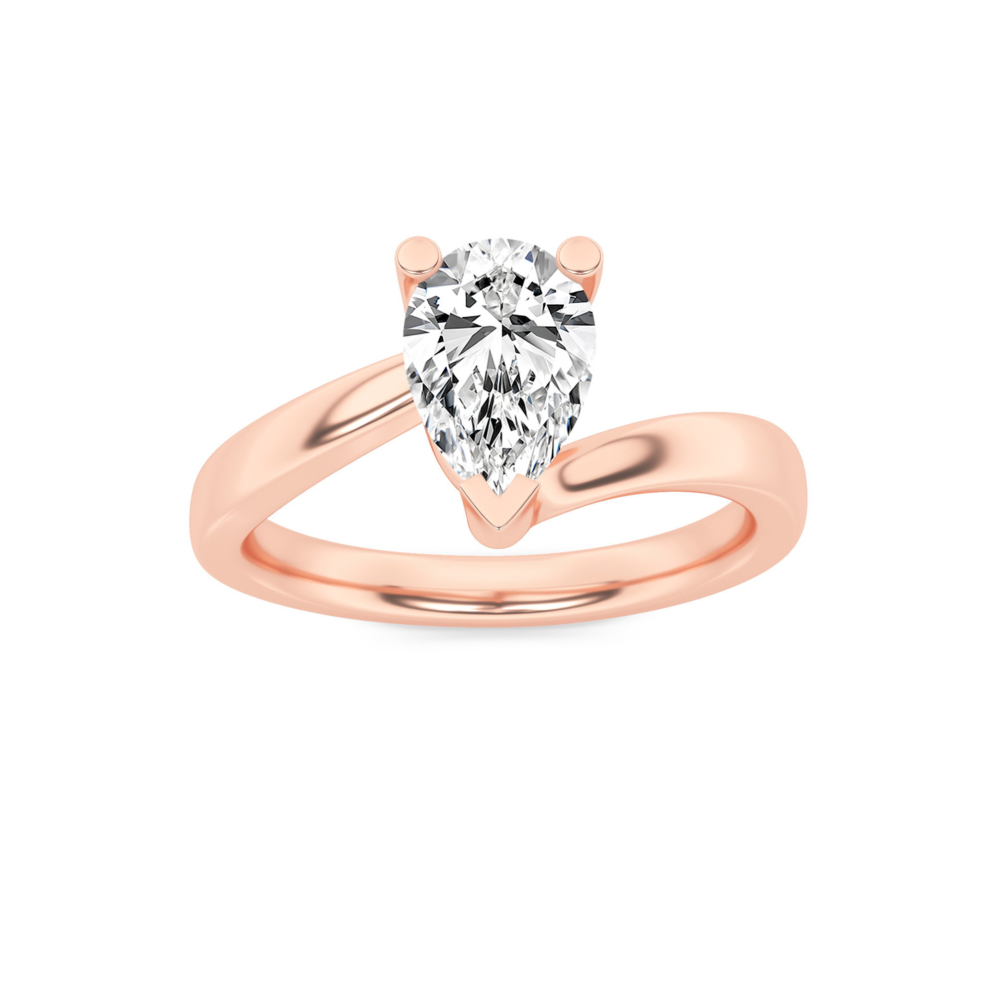 1.00 CT Diamond Ring in 18K Rose Gold