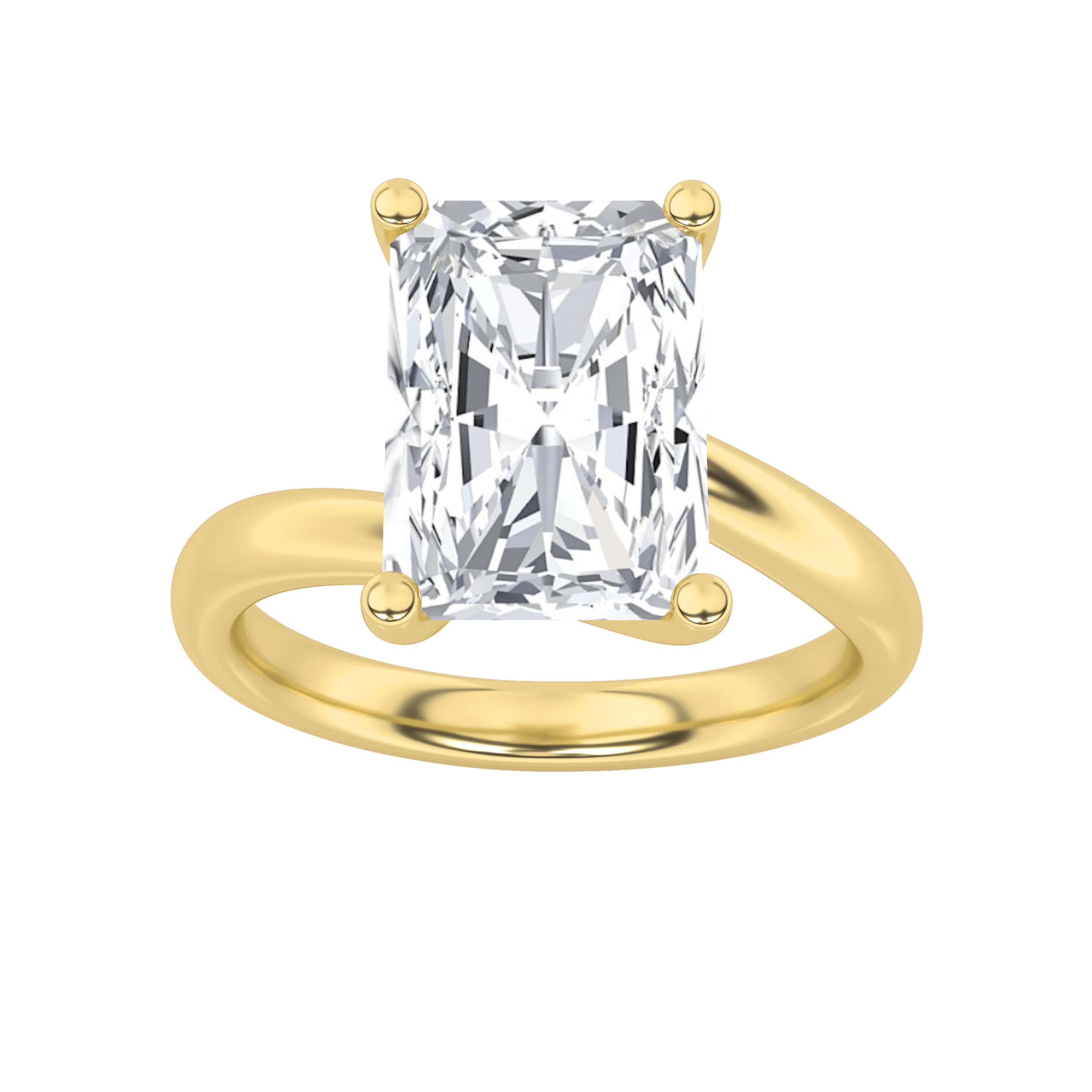 1.00 CT Radiant Diamond Ring in 14K Yellow Gold