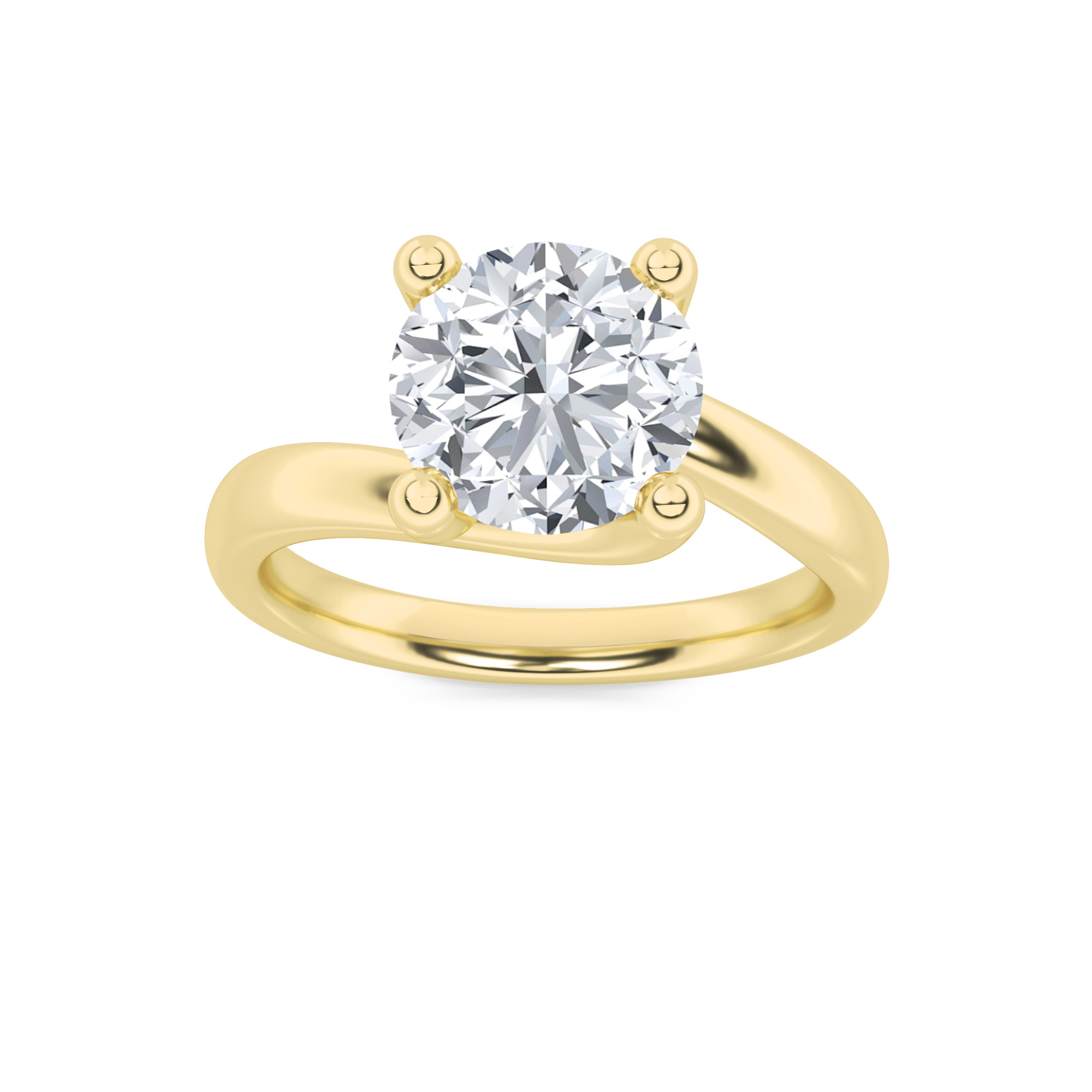 1.00 CT Round Diamond Ring in 14K Yellow Gold