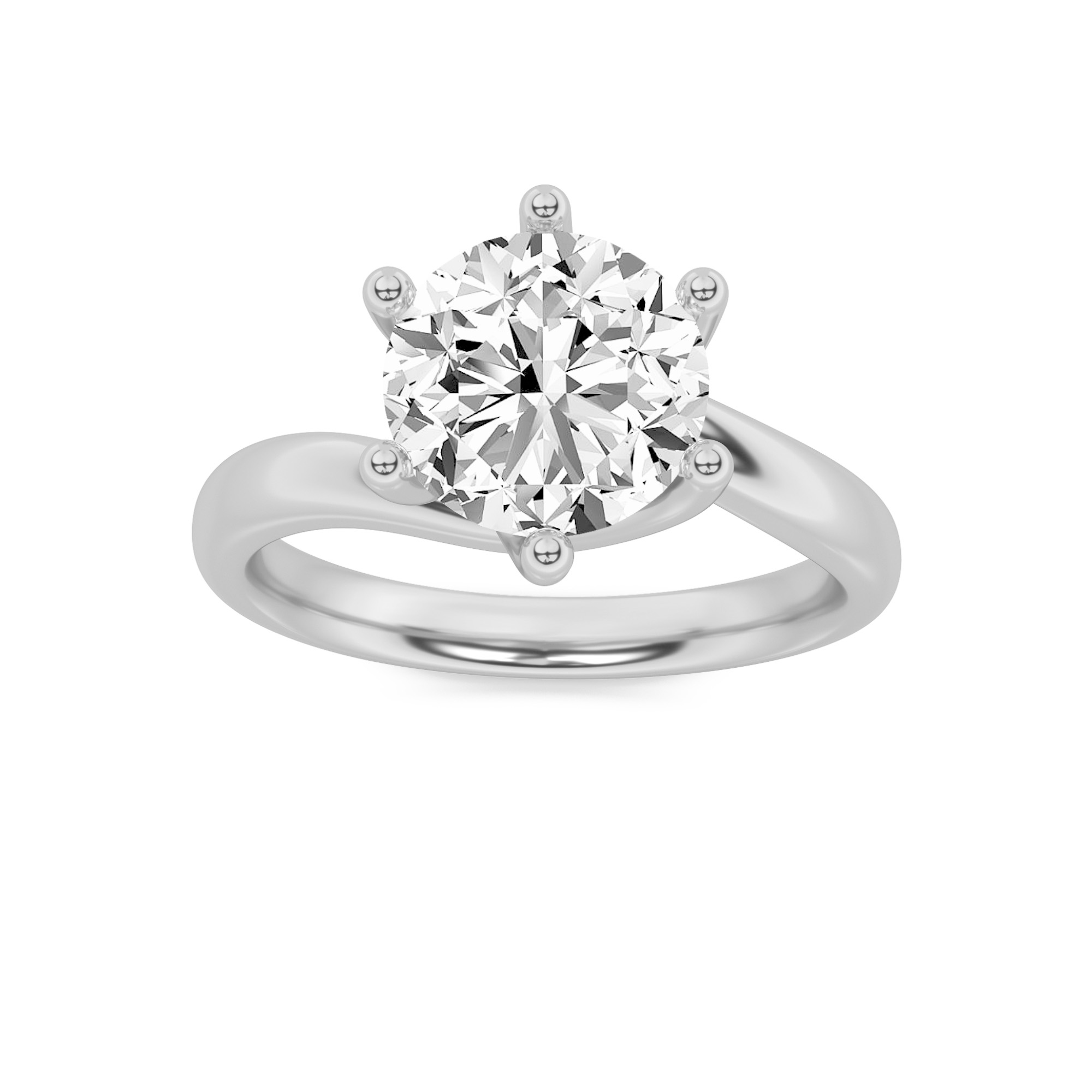 2.00 CT Round Diamond Ring in 14K White Gold