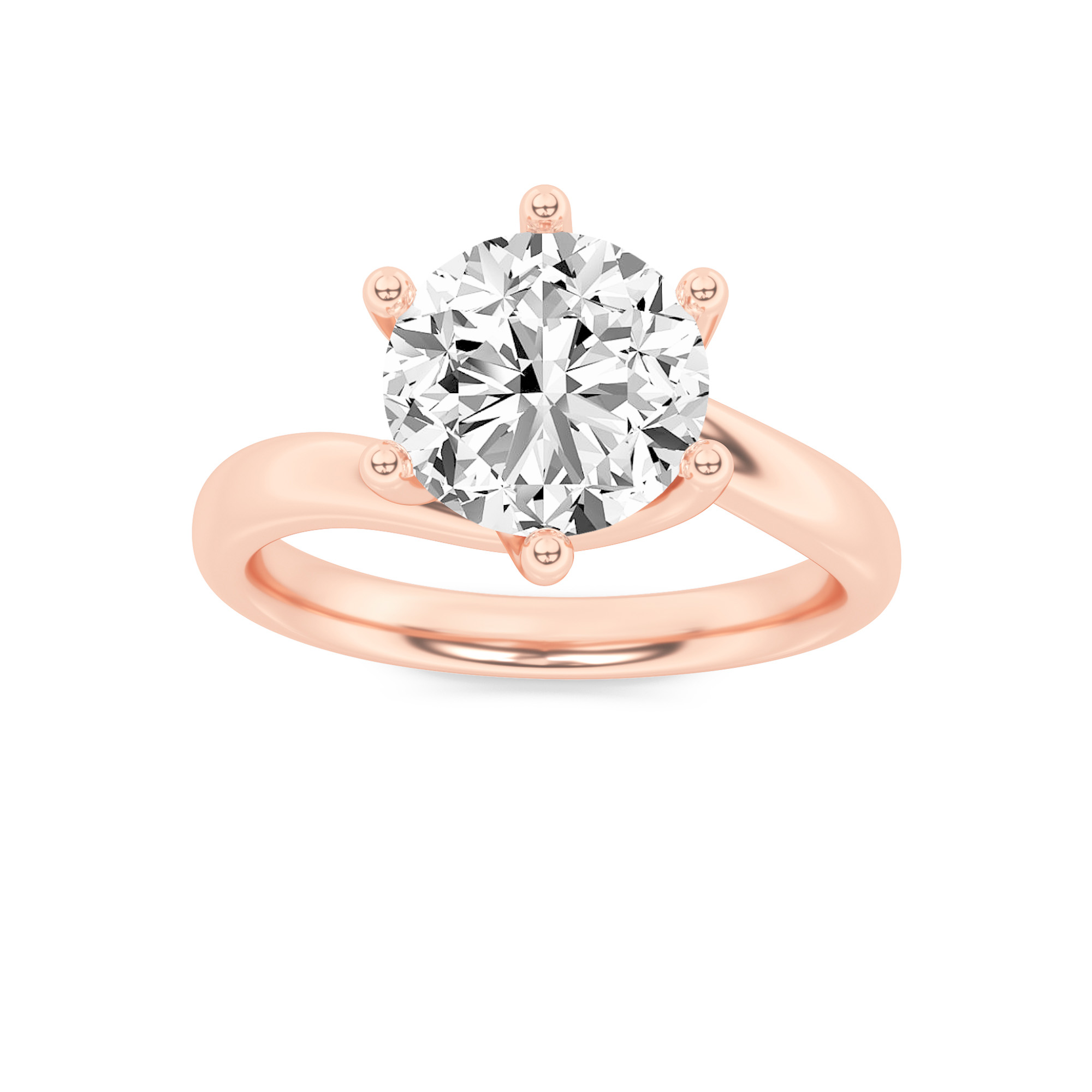 2.00 CT Round Diamond Ring in 14K Rose Gold