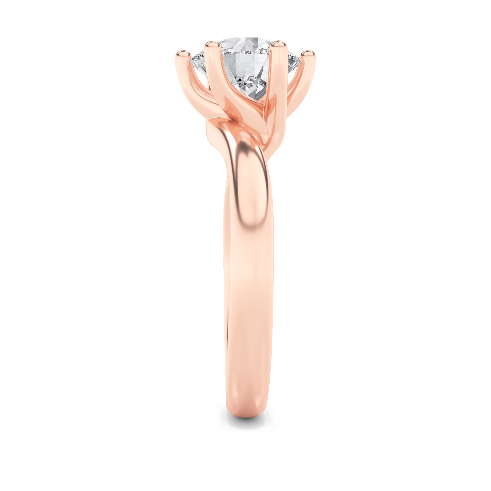 By Pass Shank Princess Solitaire Ring view 5