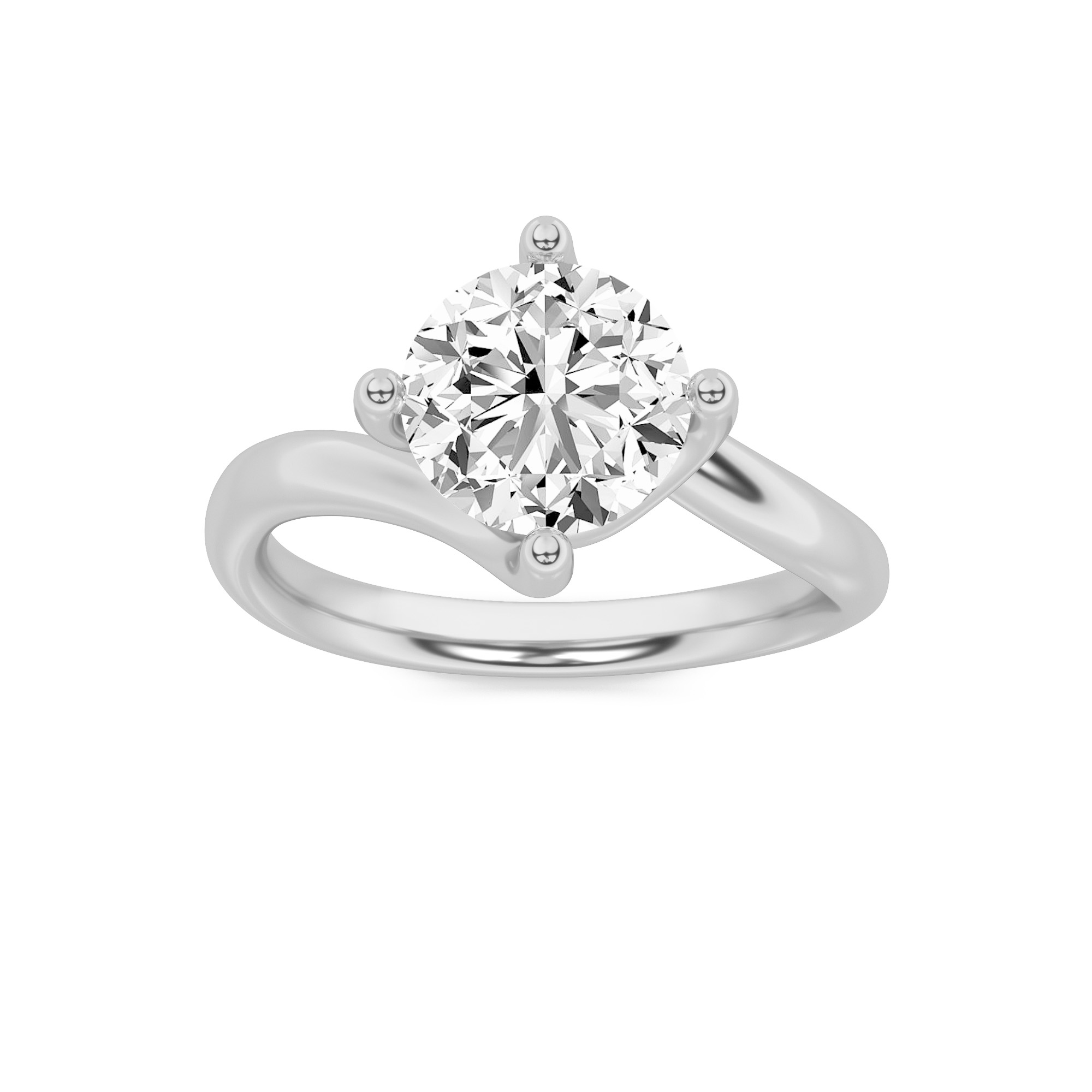 1.00 CT Round Diamond Ring in 14K White Gold