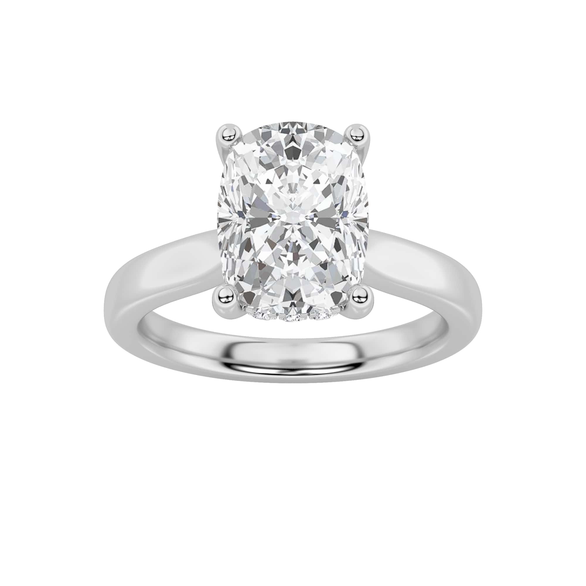 2.00 CT Cushion Diamond Ring in 14K White Gold