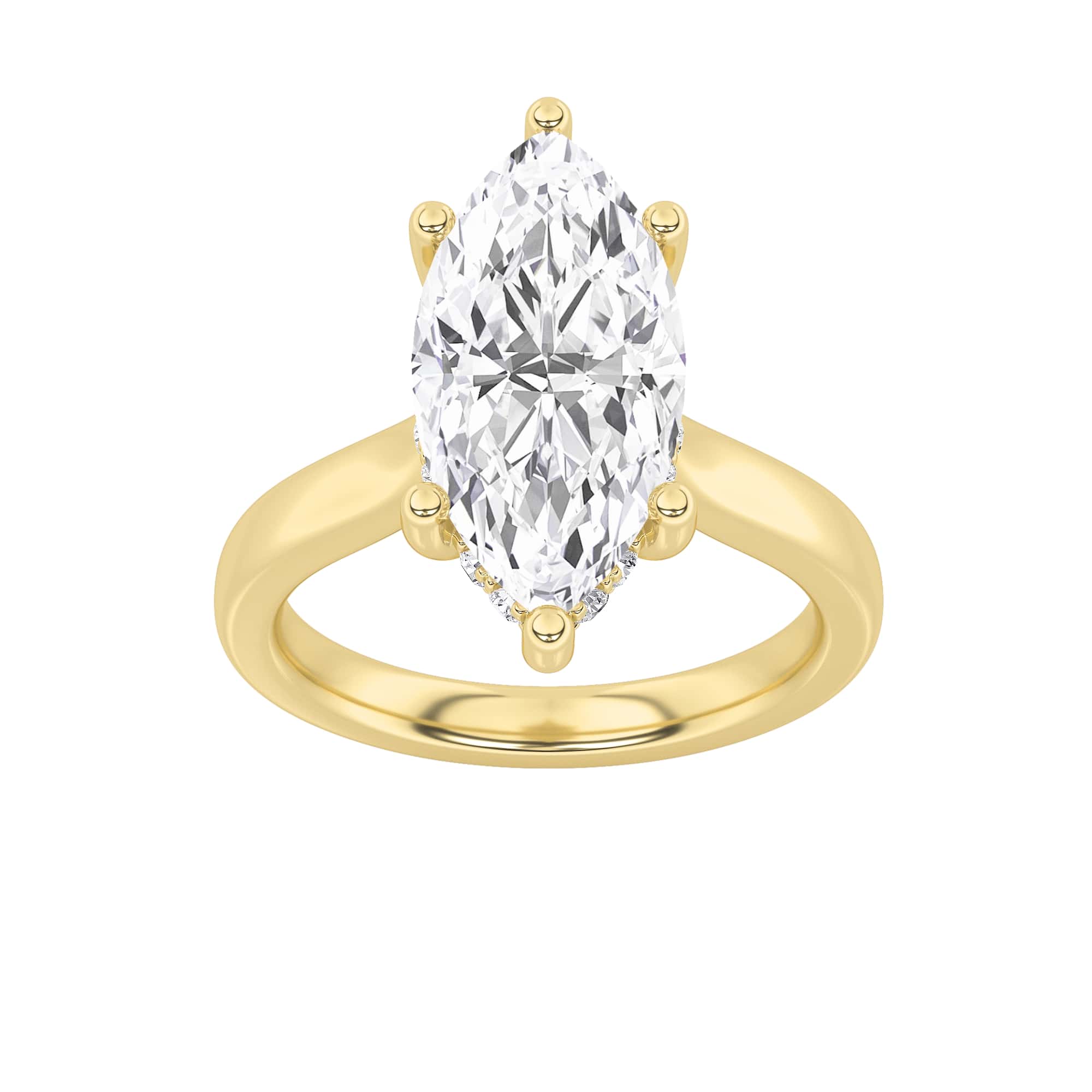 2.00 CT Marquise Diamond Ring in 14K Yellow Gold