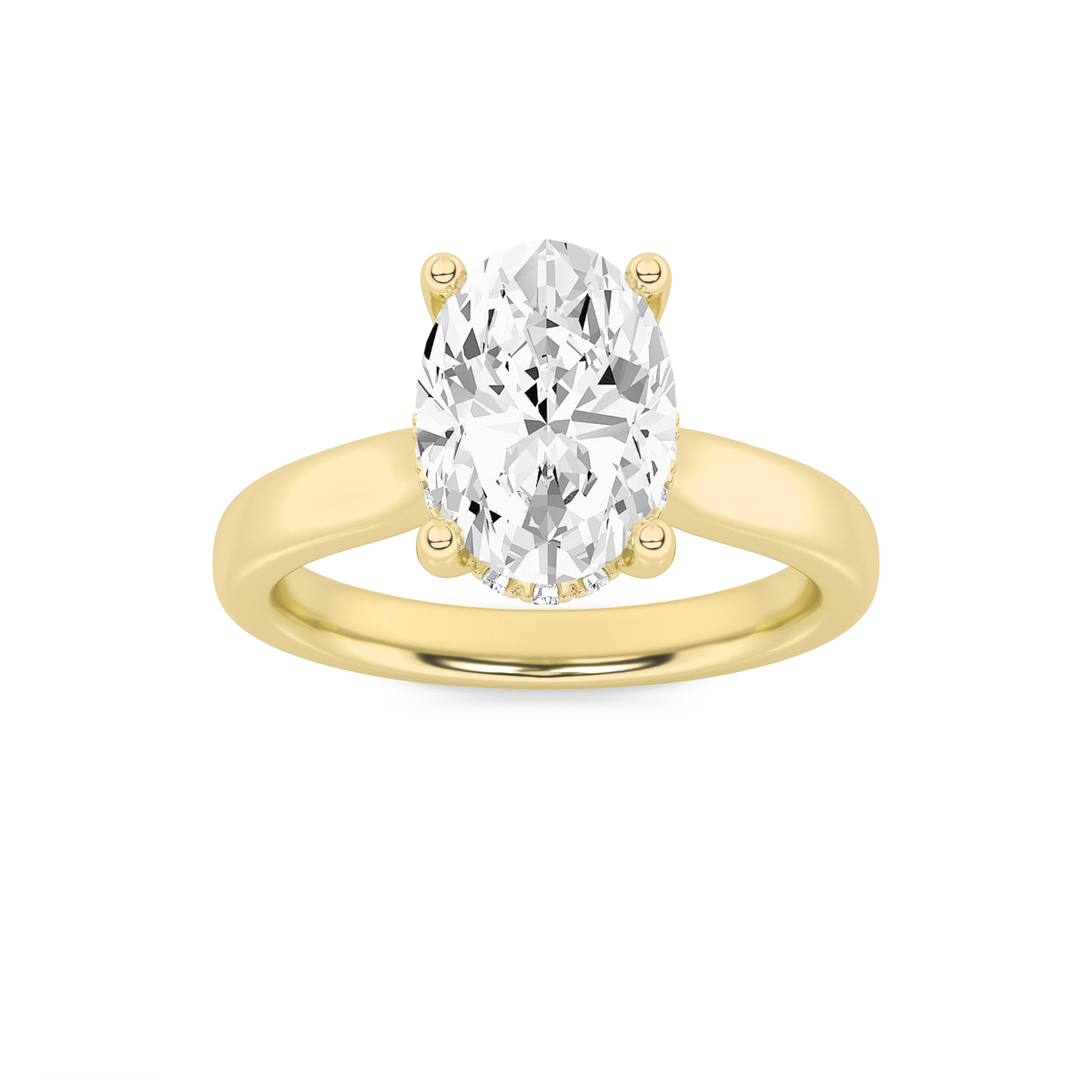 2.00 CT Oval Diamond Ring in 14K Yellow Gold