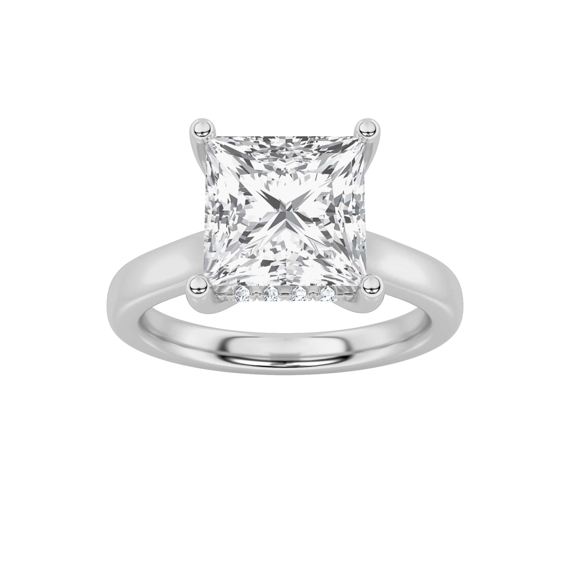 1.00 CT Princess Diamond Ring in 14K White Gold