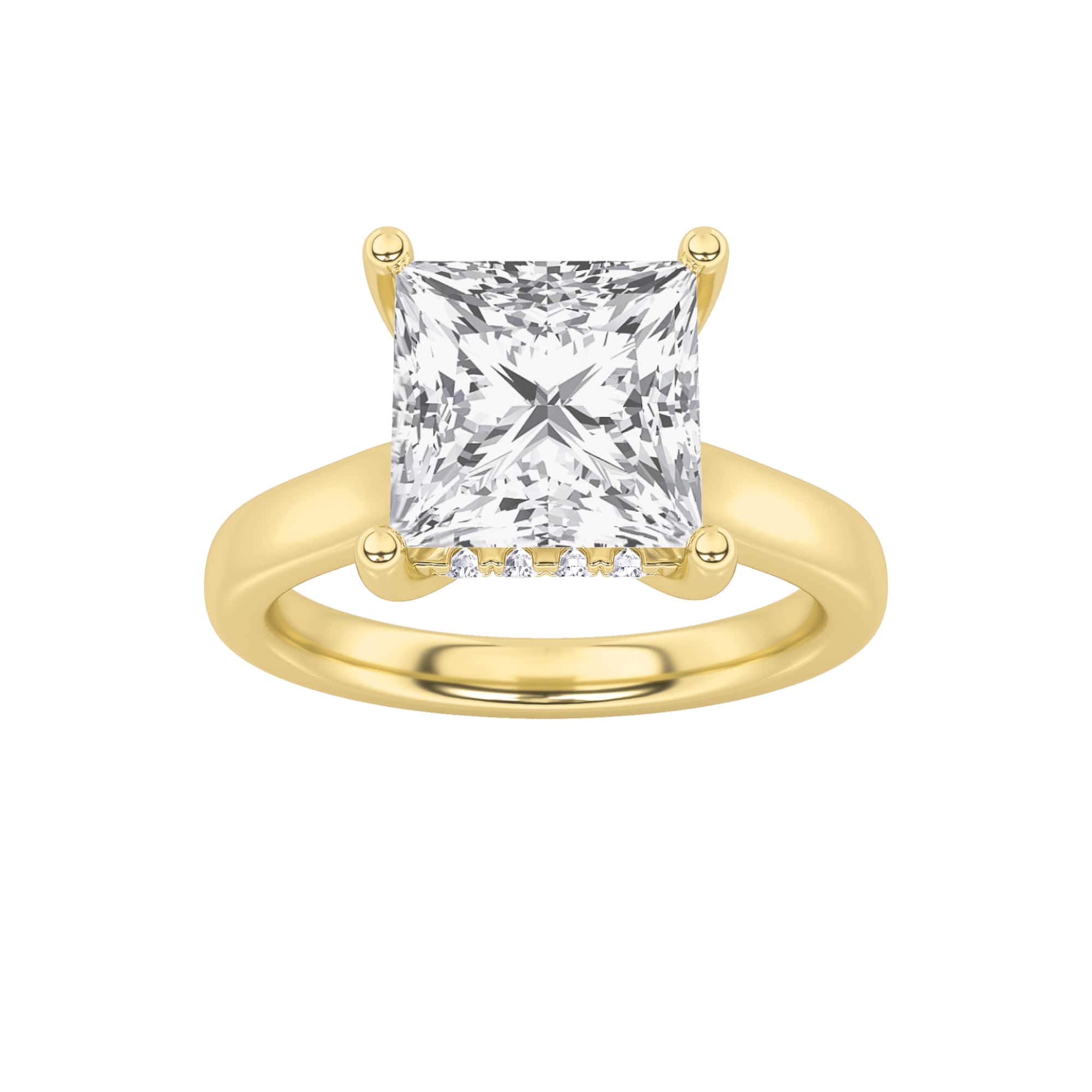 2.00 CT Princess Diamond Ring in 14K Yellow Gold