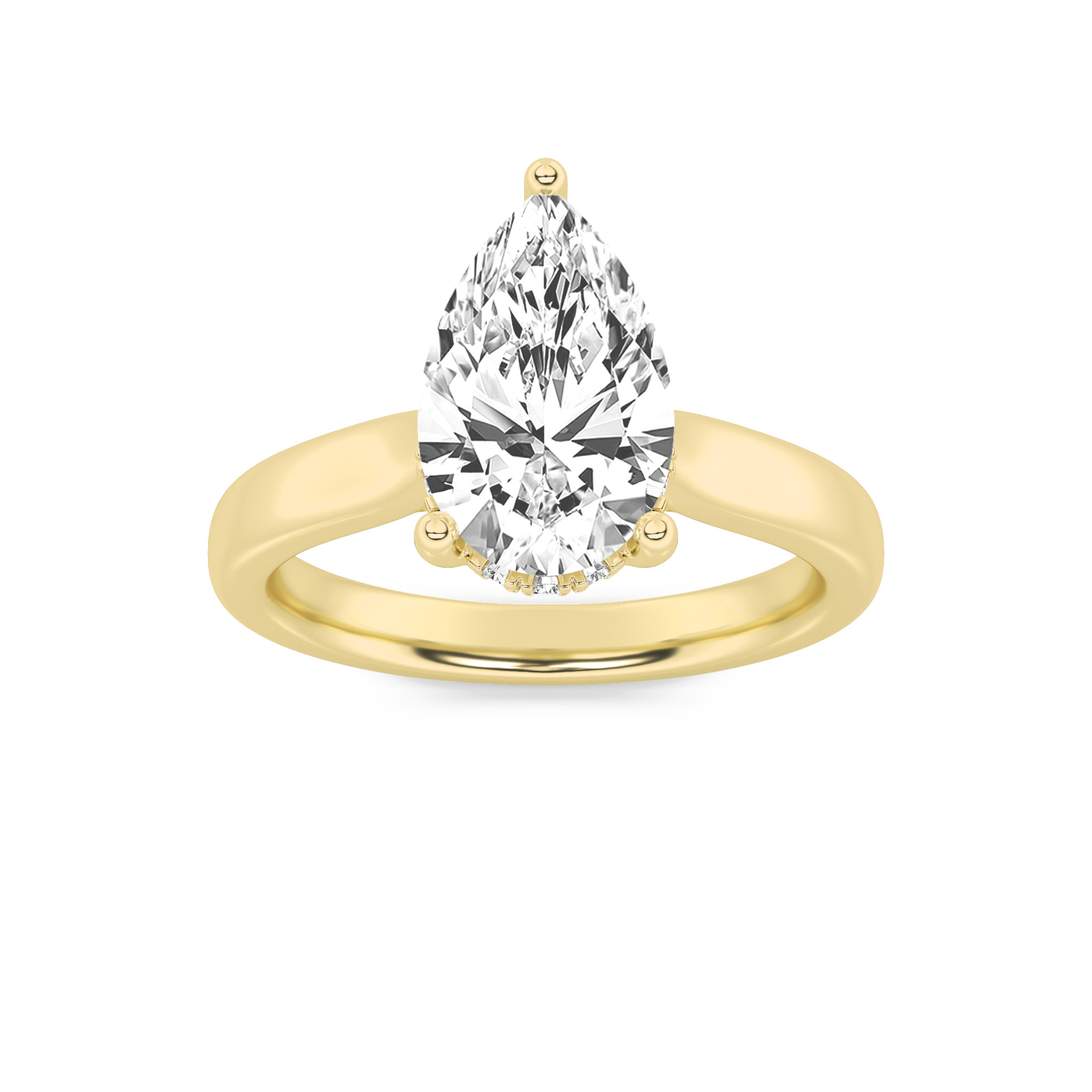 2.00 CT Pear Diamond Ring in 14K Yellow Gold