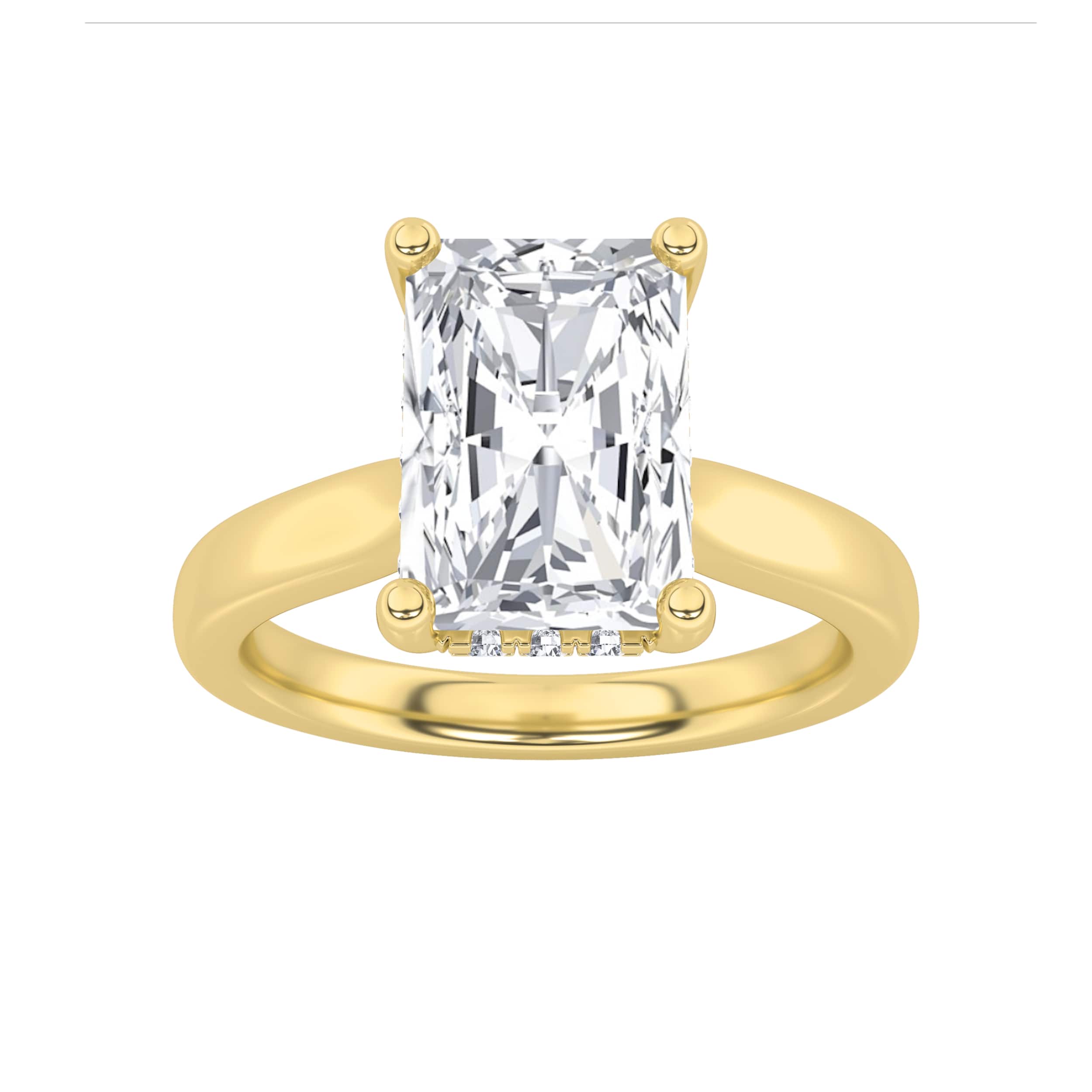 2.00 CT Radiant Diamond Ring in 14K Yellow Gold