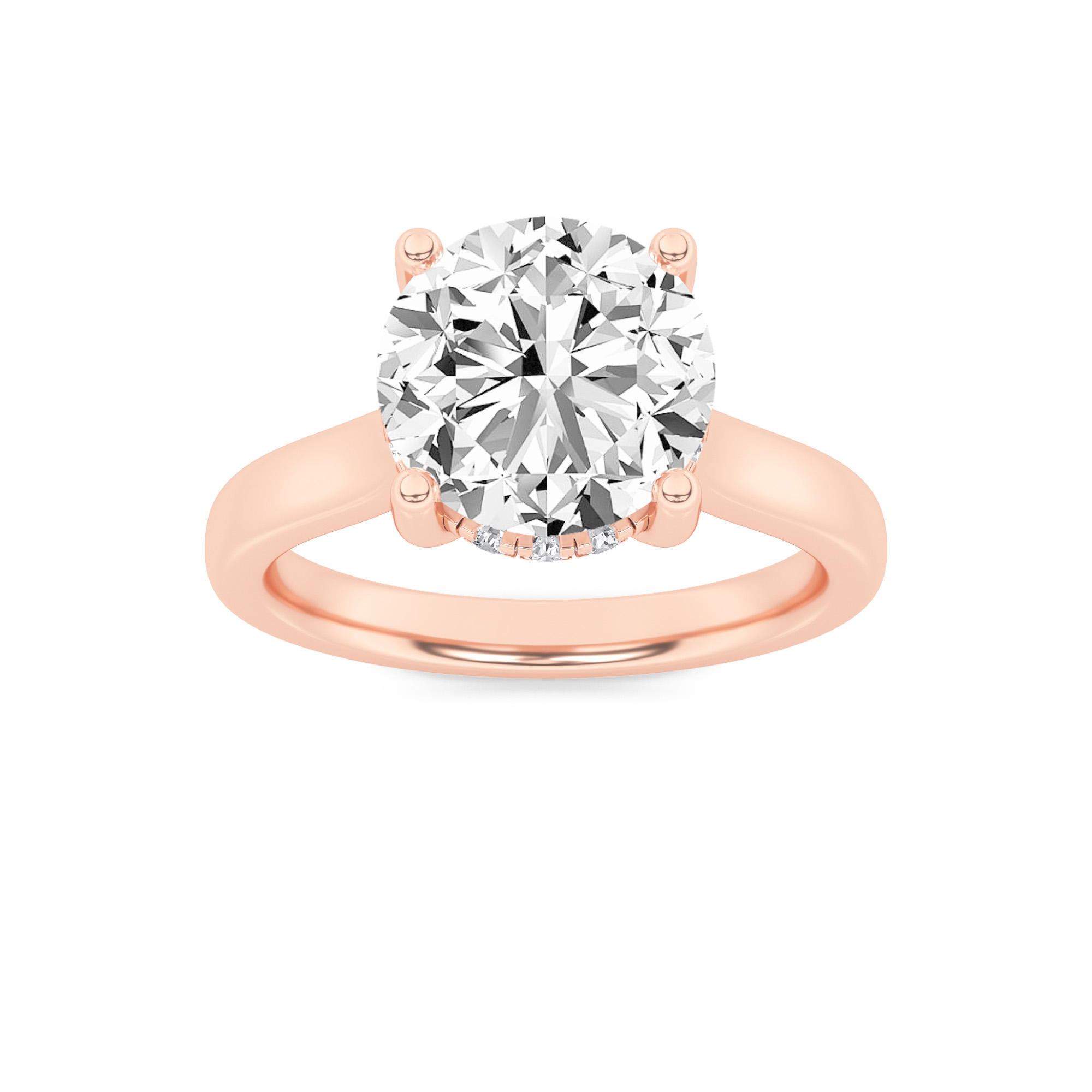 1.00 CT Round Diamond Ring in 14K Rose Gold
