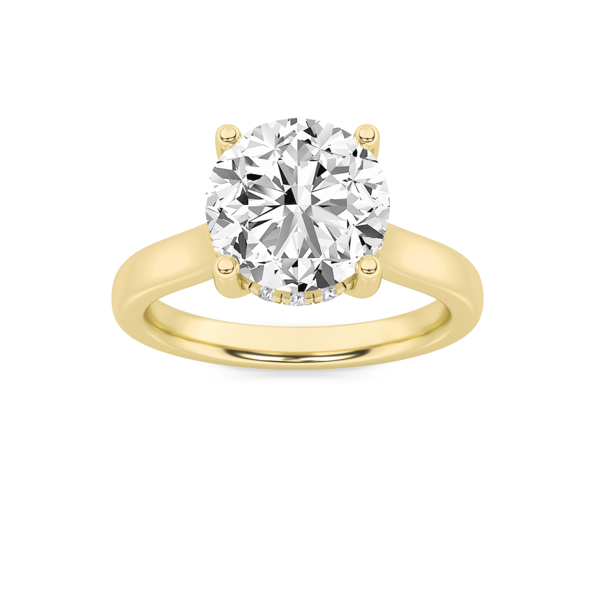 1.50 CT Round Diamond Ring in 14K Yellow Gold