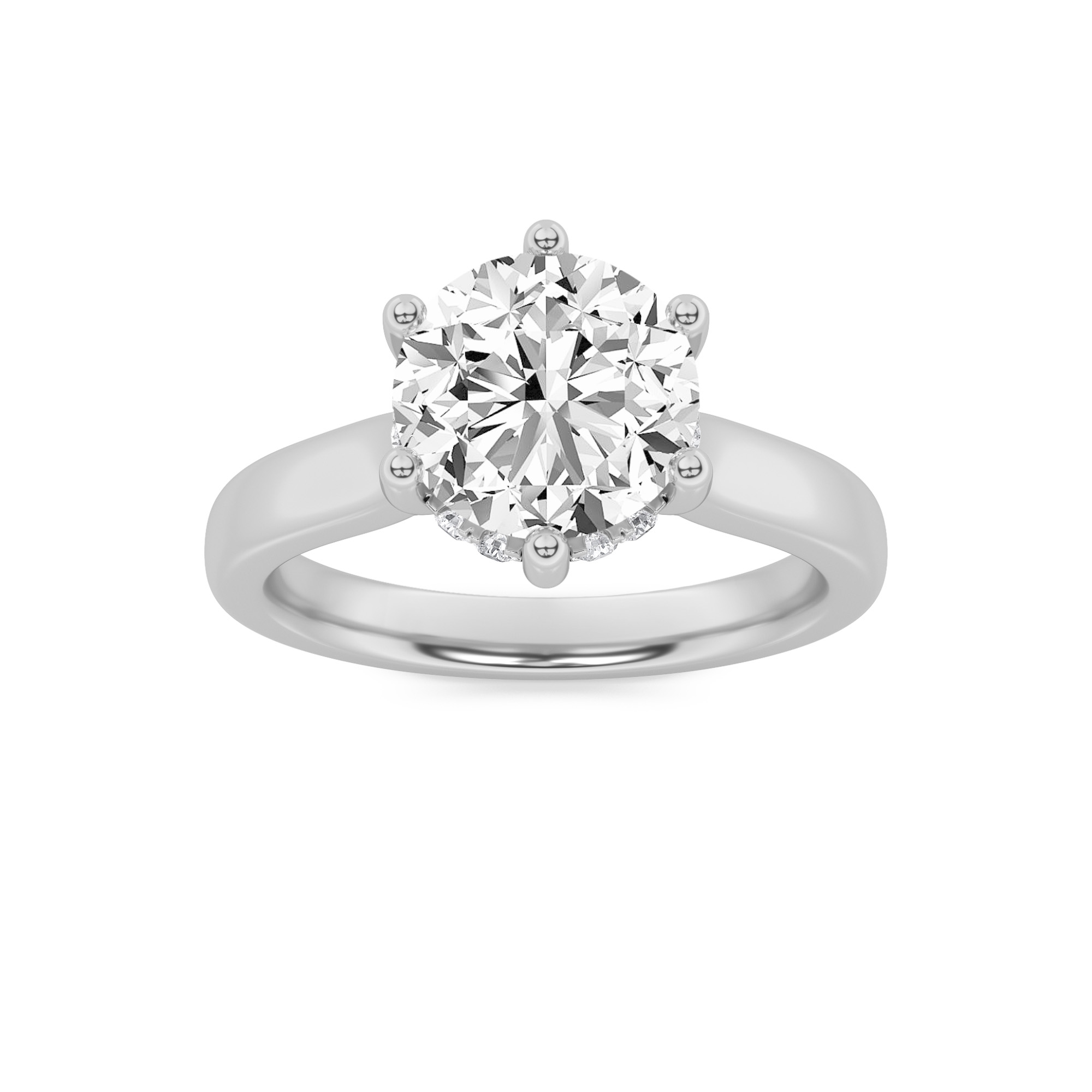 1.00 CT Round Diamond Ring in 14K White Gold