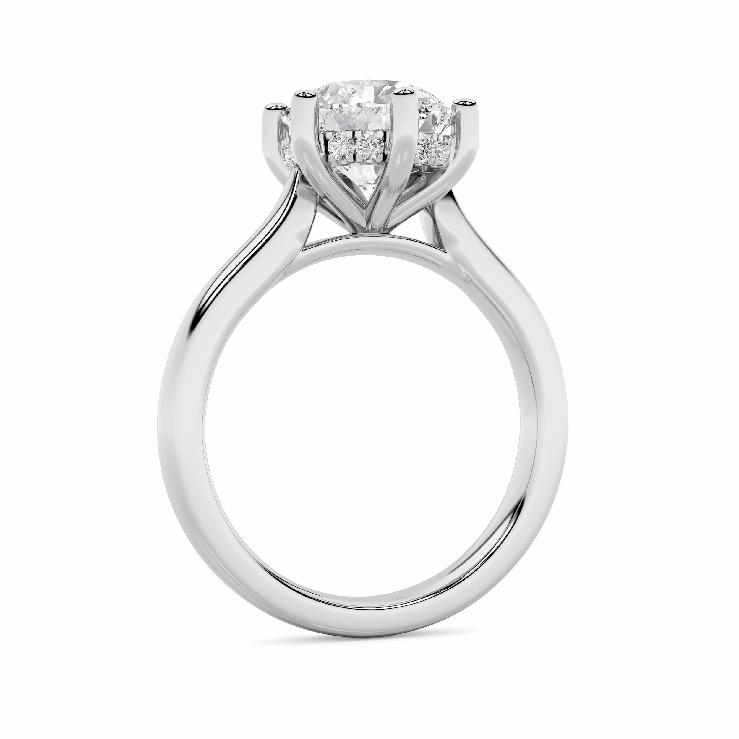 Hidden Halo Round Solitaire Ring view 4