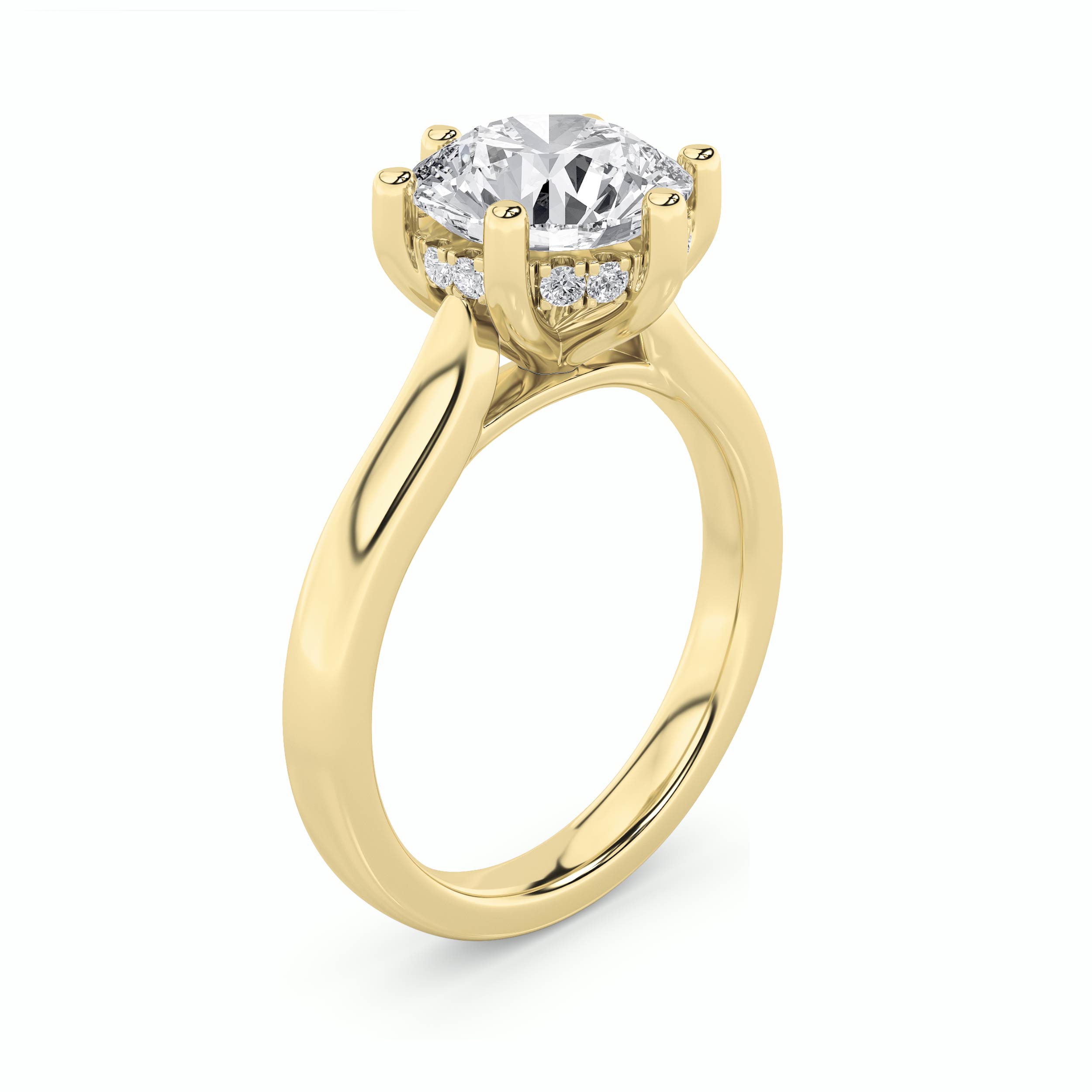 Hidden Halo Round Solitaire Ring view 2