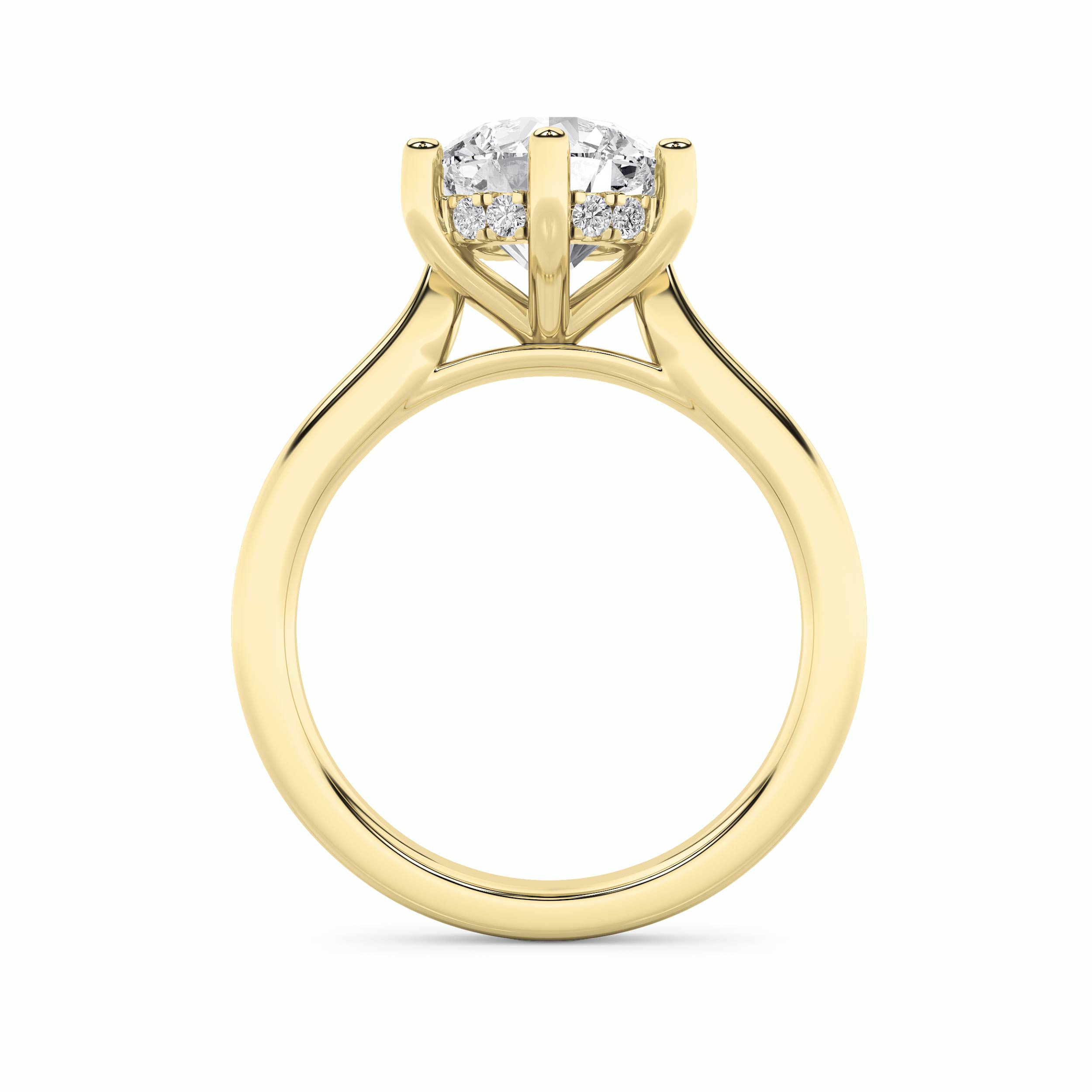 Hidden Halo Round Solitaire Ring view 3