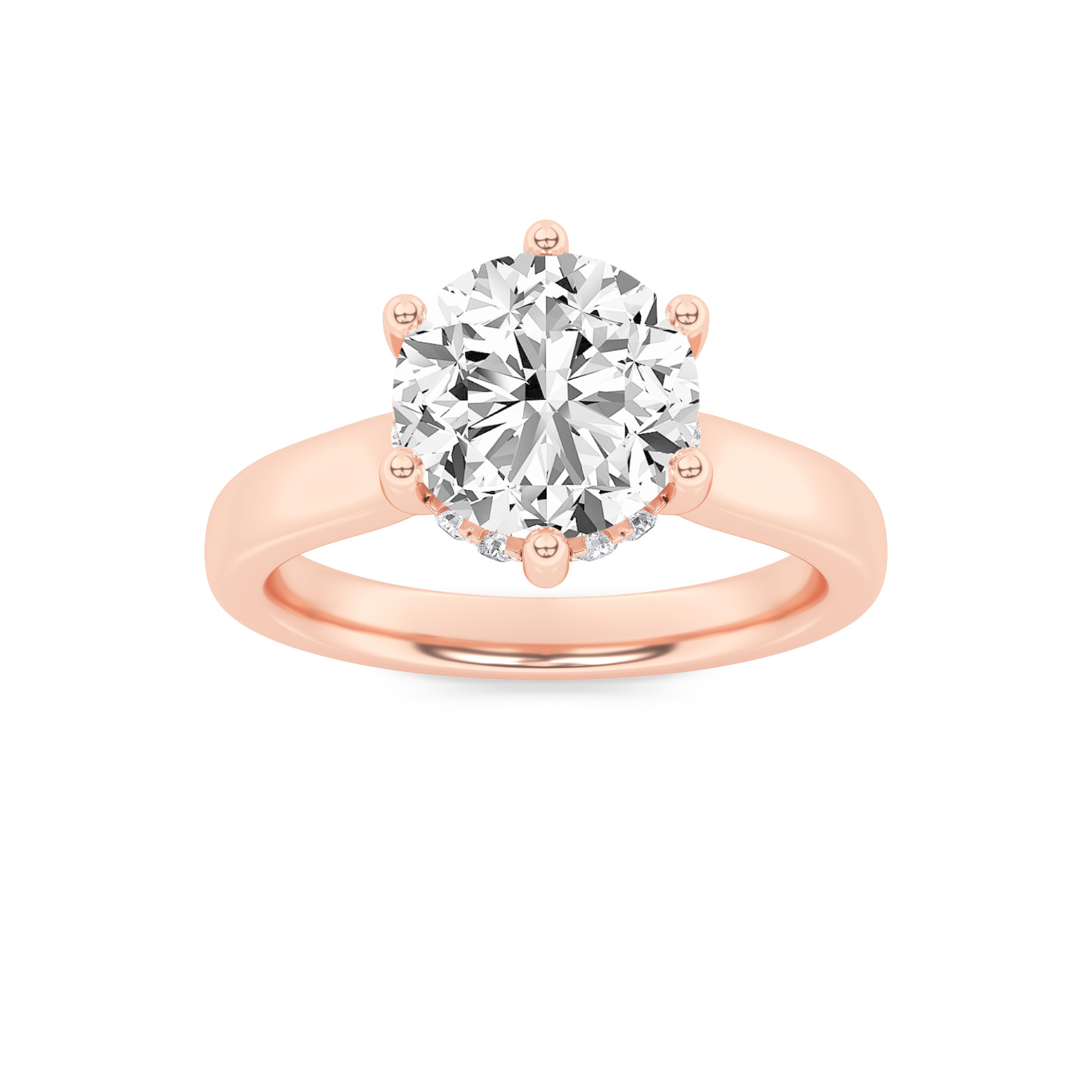 2.00 CT Round Diamond Ring in 14K Rose Gold