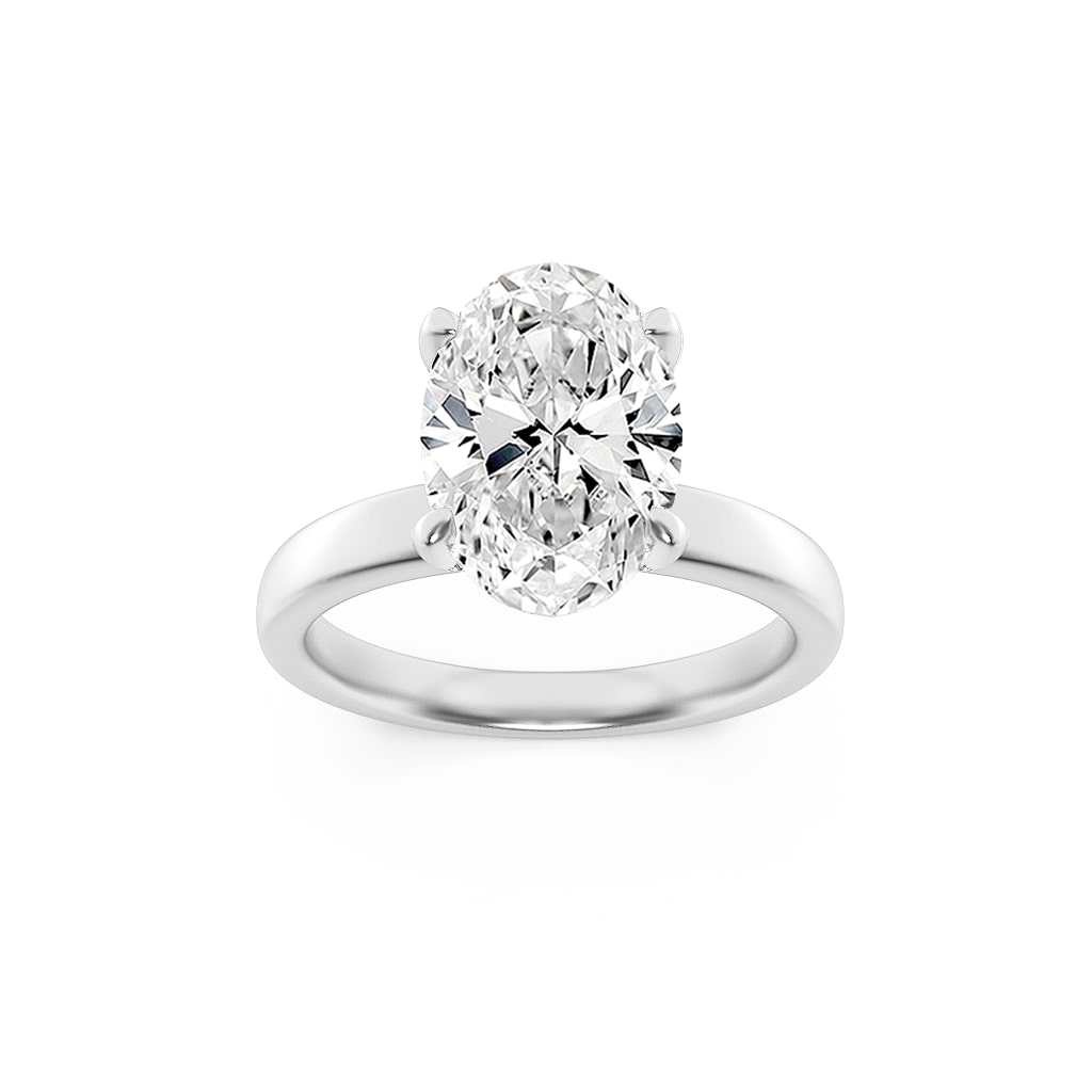2.00 CT Oval Diamond Ring in 14K White Gold