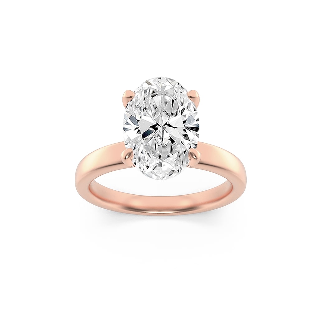 2.00 CT Oval Diamond Ring in 14K Rose Gold