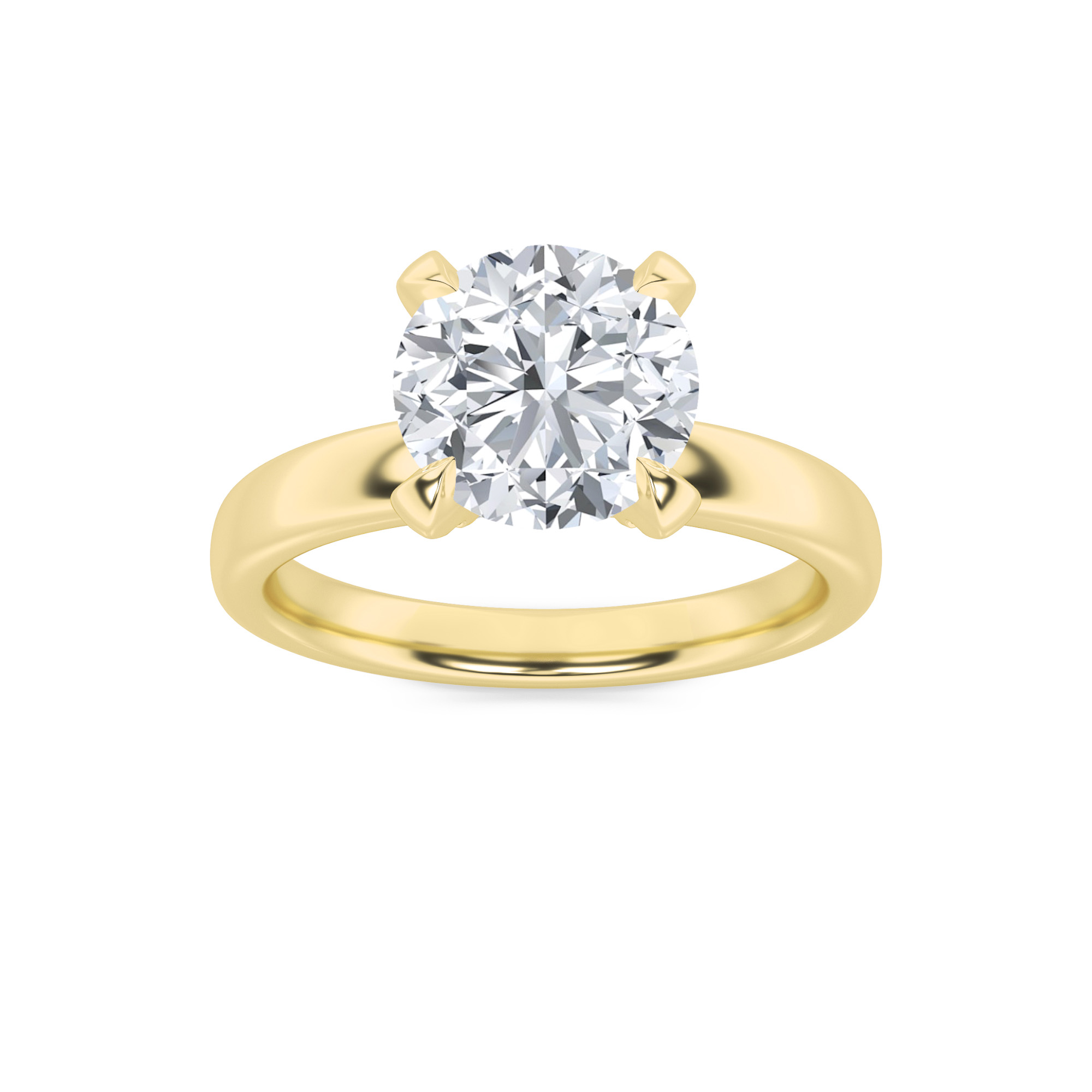 2.00 CT Round Diamond Ring in 14K Yellow Gold
