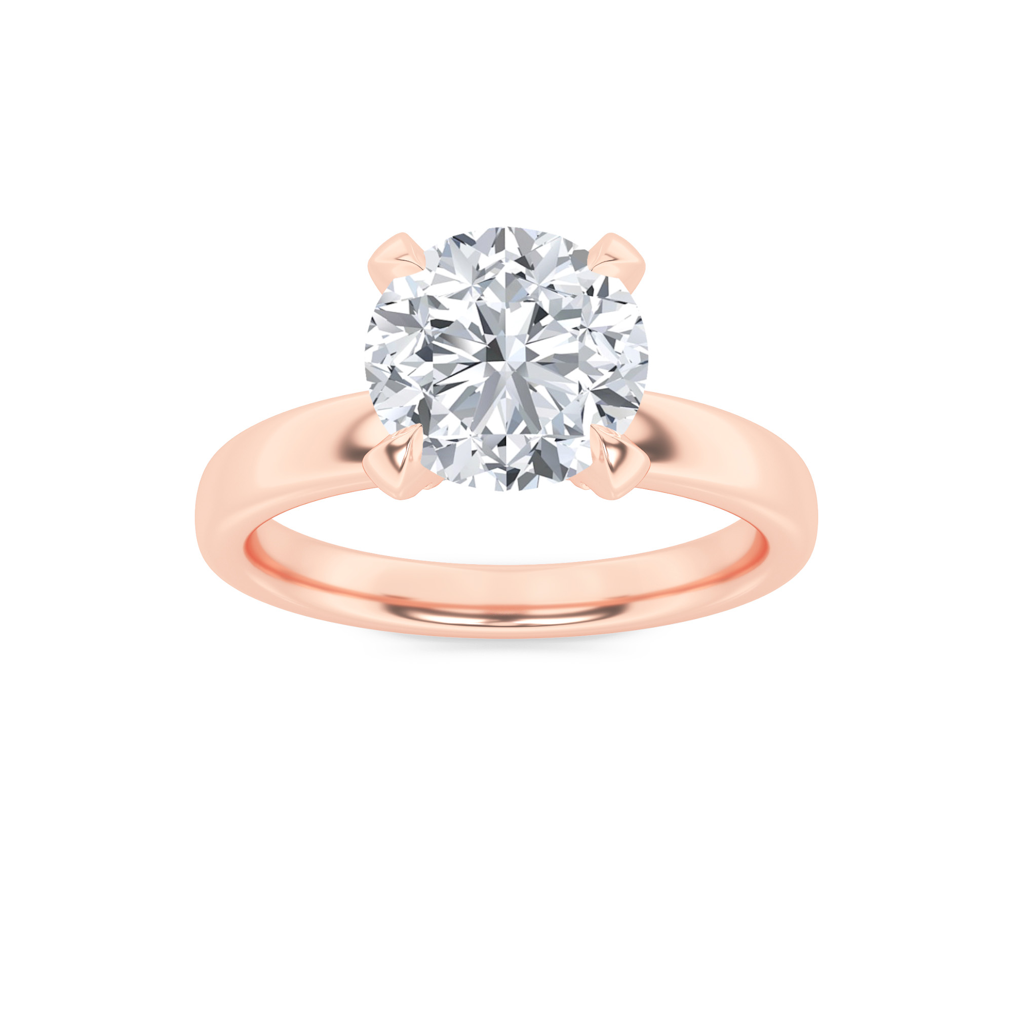 2.00 CT Round Diamond Ring in 14K Rose Gold