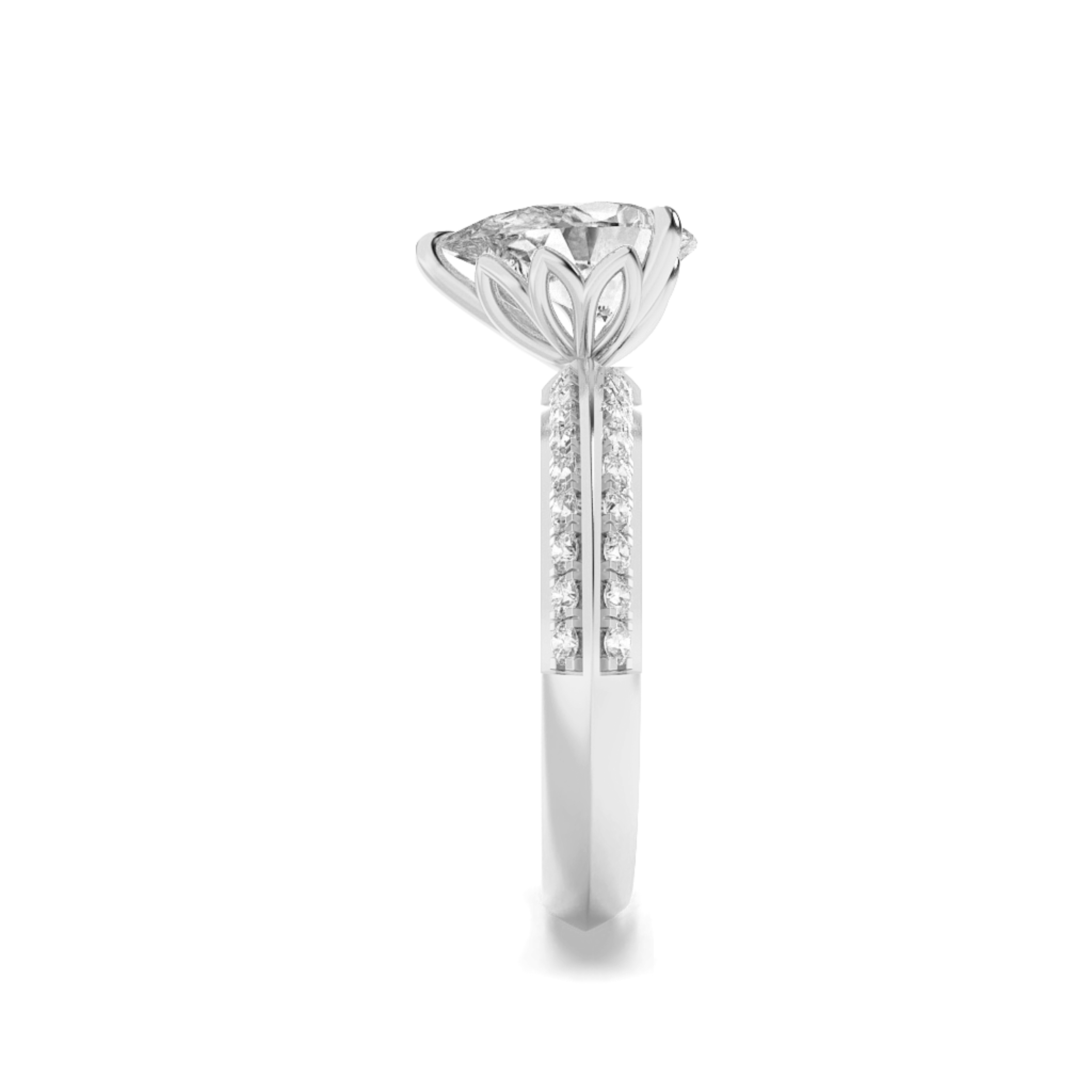 Knife Edge Shank Round Engagement Ring view 5