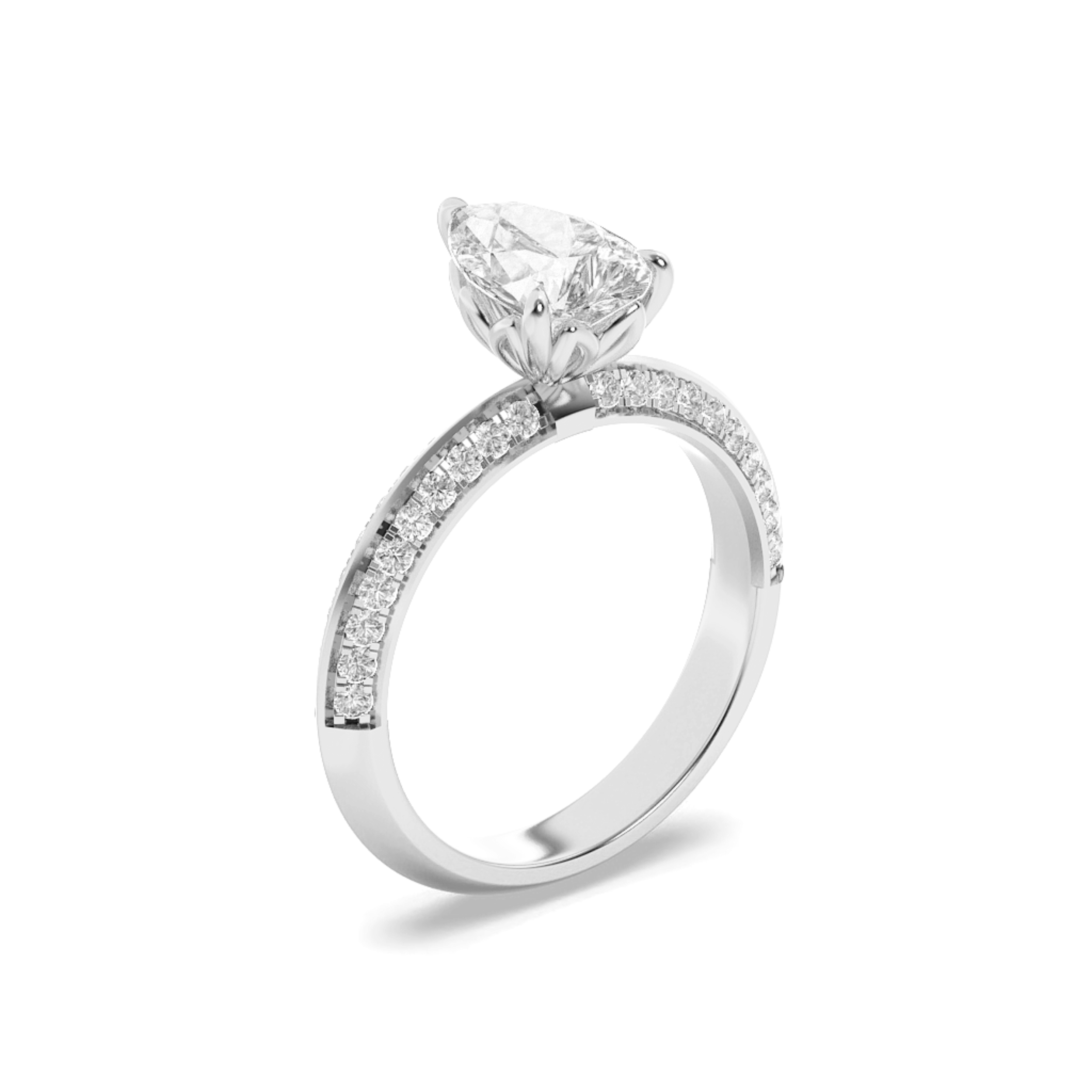 0.00 CT Diamond Ring in 14K White Gold