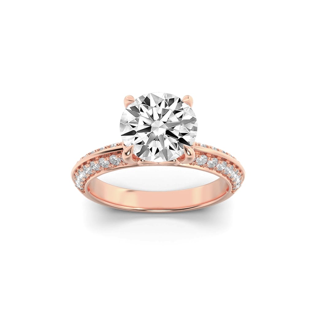 2.00 CT Round Diamond Ring in 14K Rose Gold