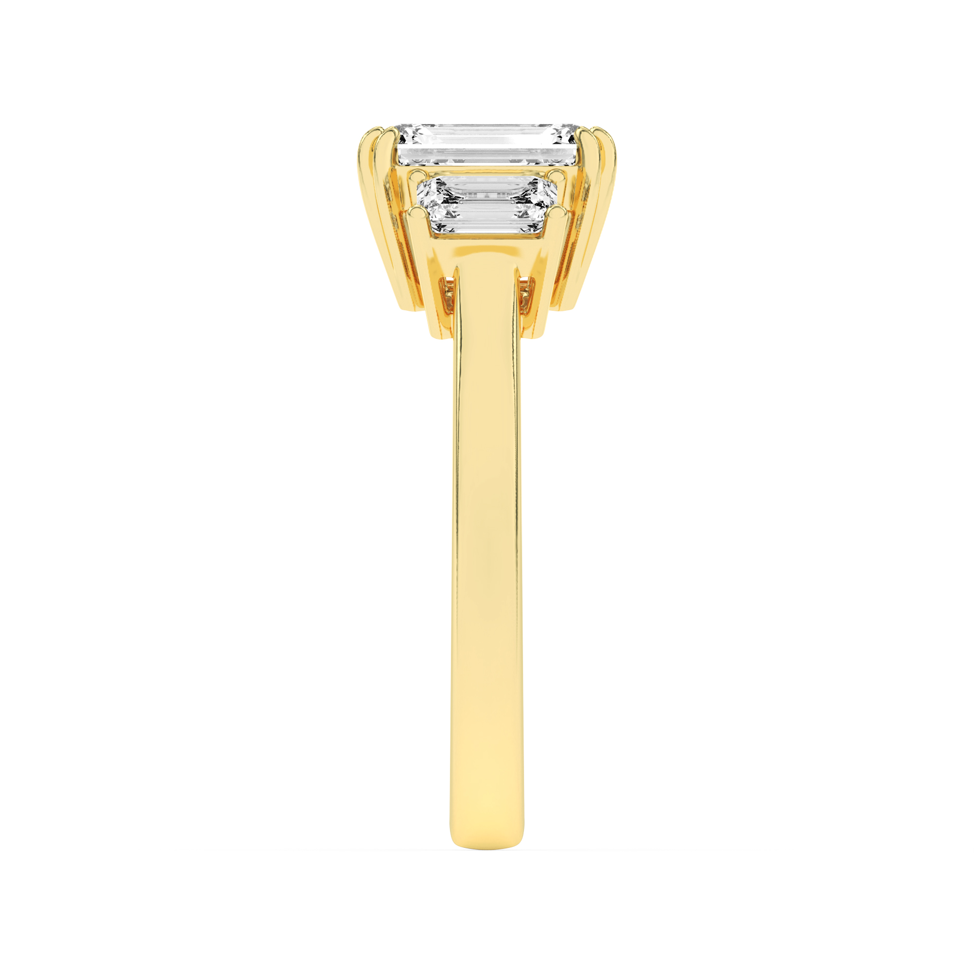 Three Stone Emerald Engagement Ring view 5