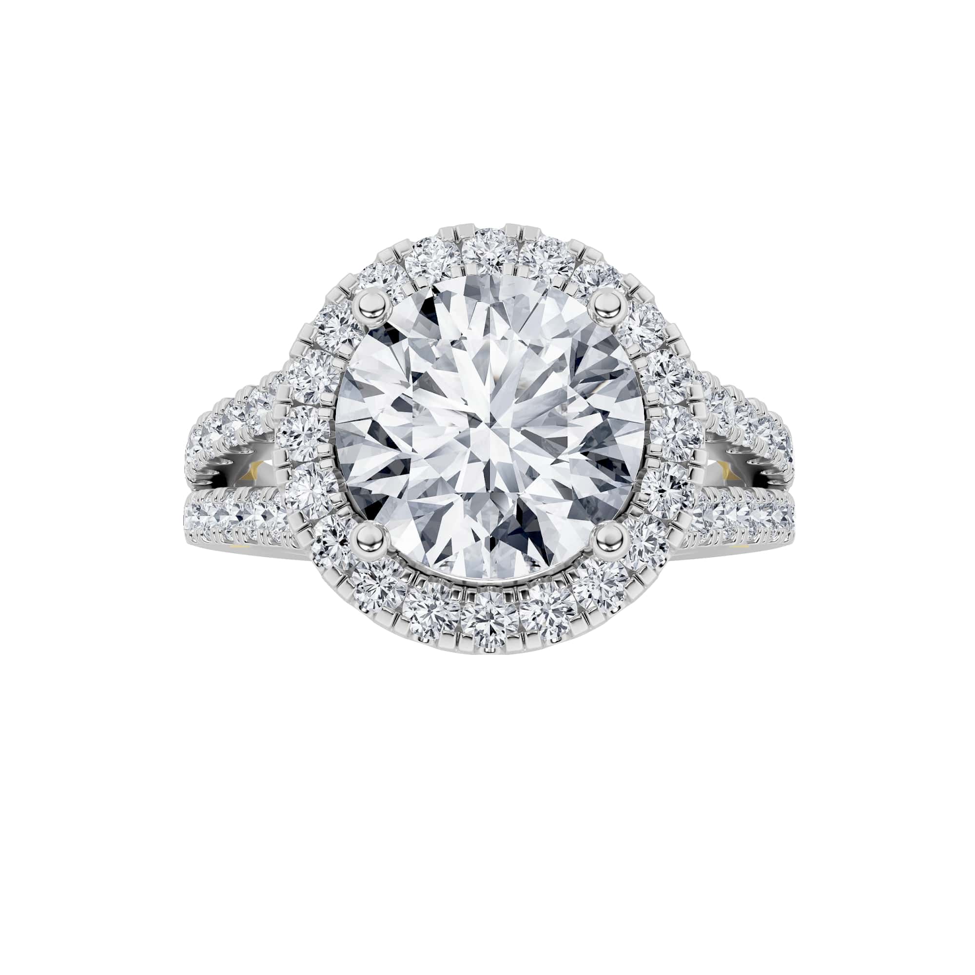 4.00 CT Round Diamond Ring in 14K White Gold