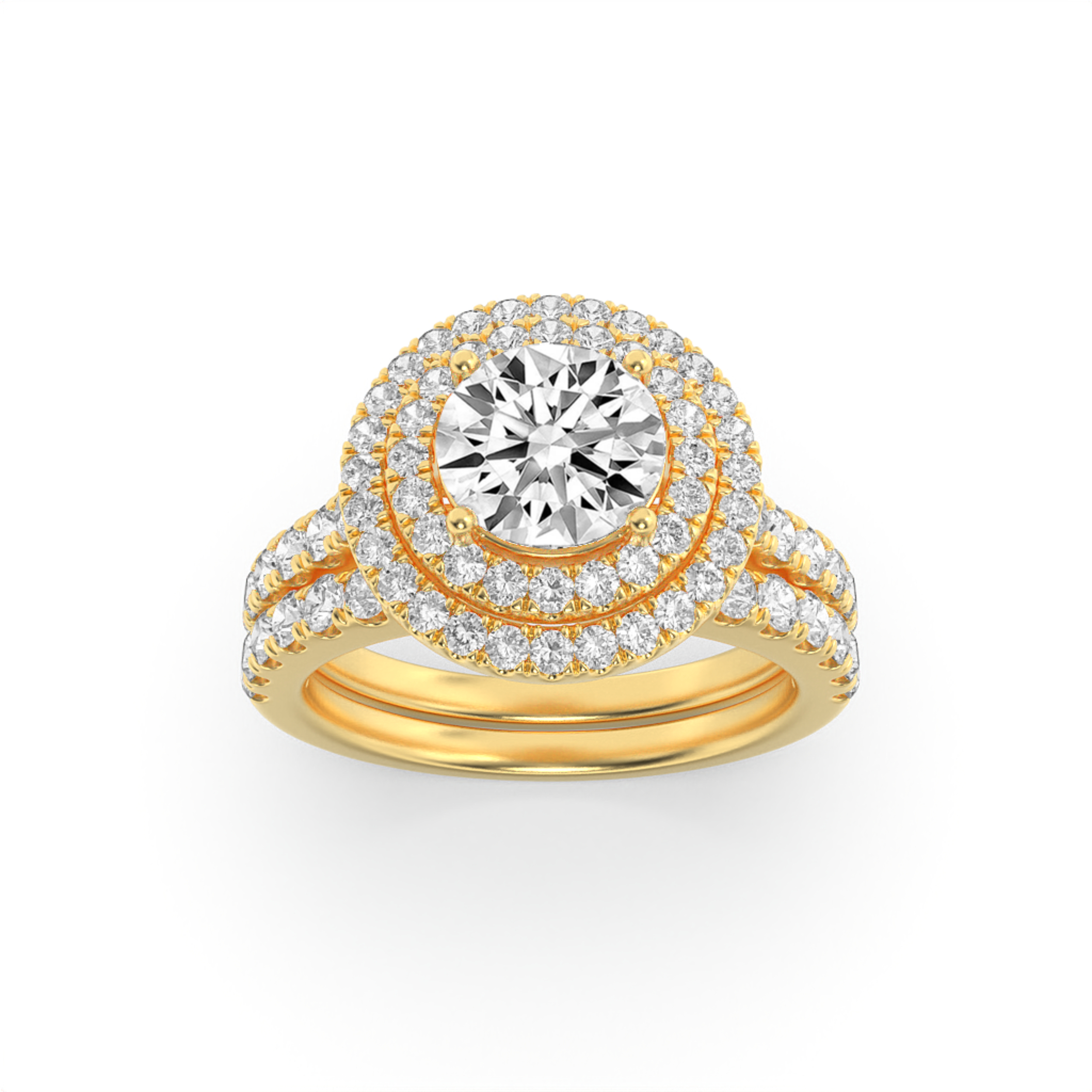 2.00 CT Round Diamond Ring in 14K Yellow Gold