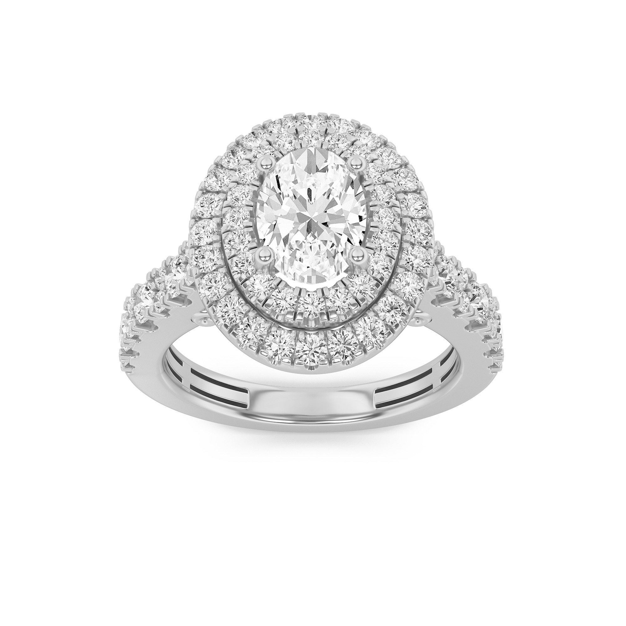2.00 CT Oval Diamond Ring in 14K White Gold