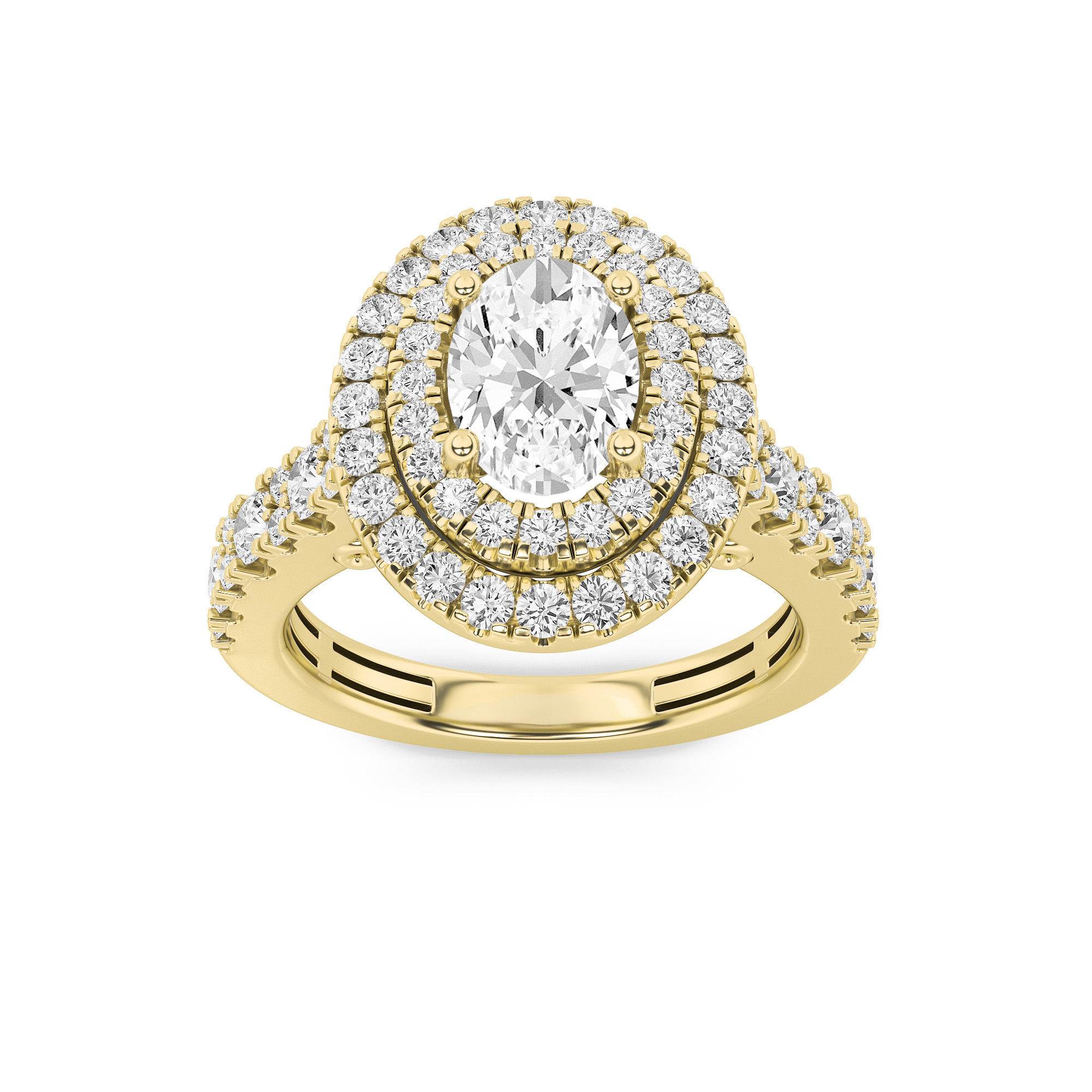 2.00 CT Oval Diamond Ring in 14K Yellow Gold