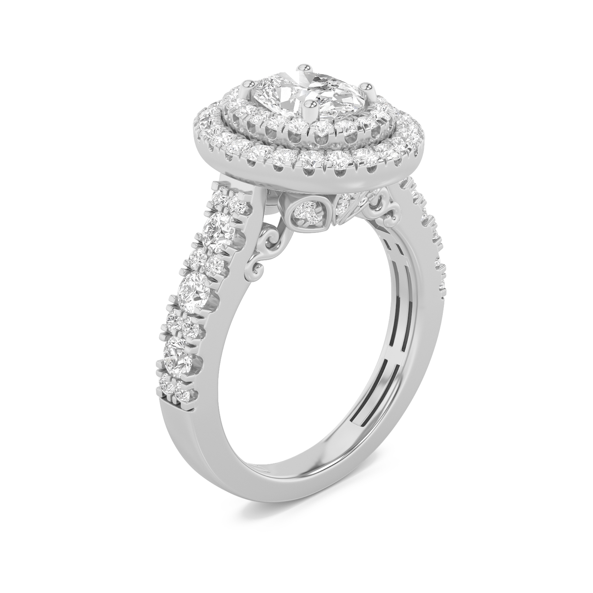 0.00 CT Diamond Ring in 14K White Gold
