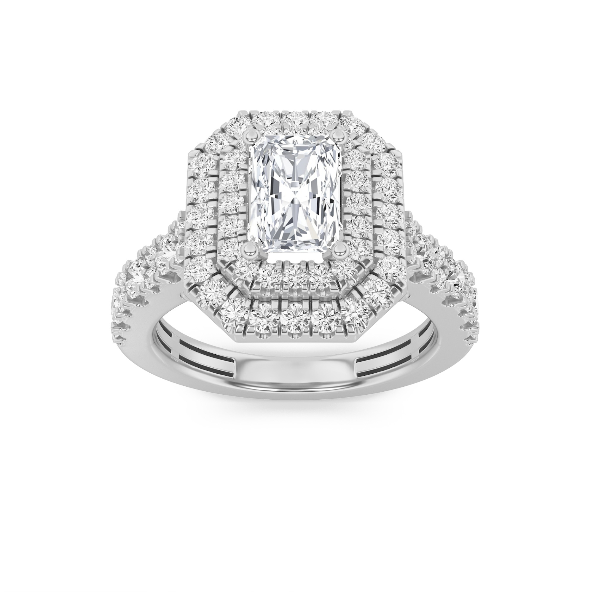 2.00 CT Radiant Diamond Ring in 14K White Gold