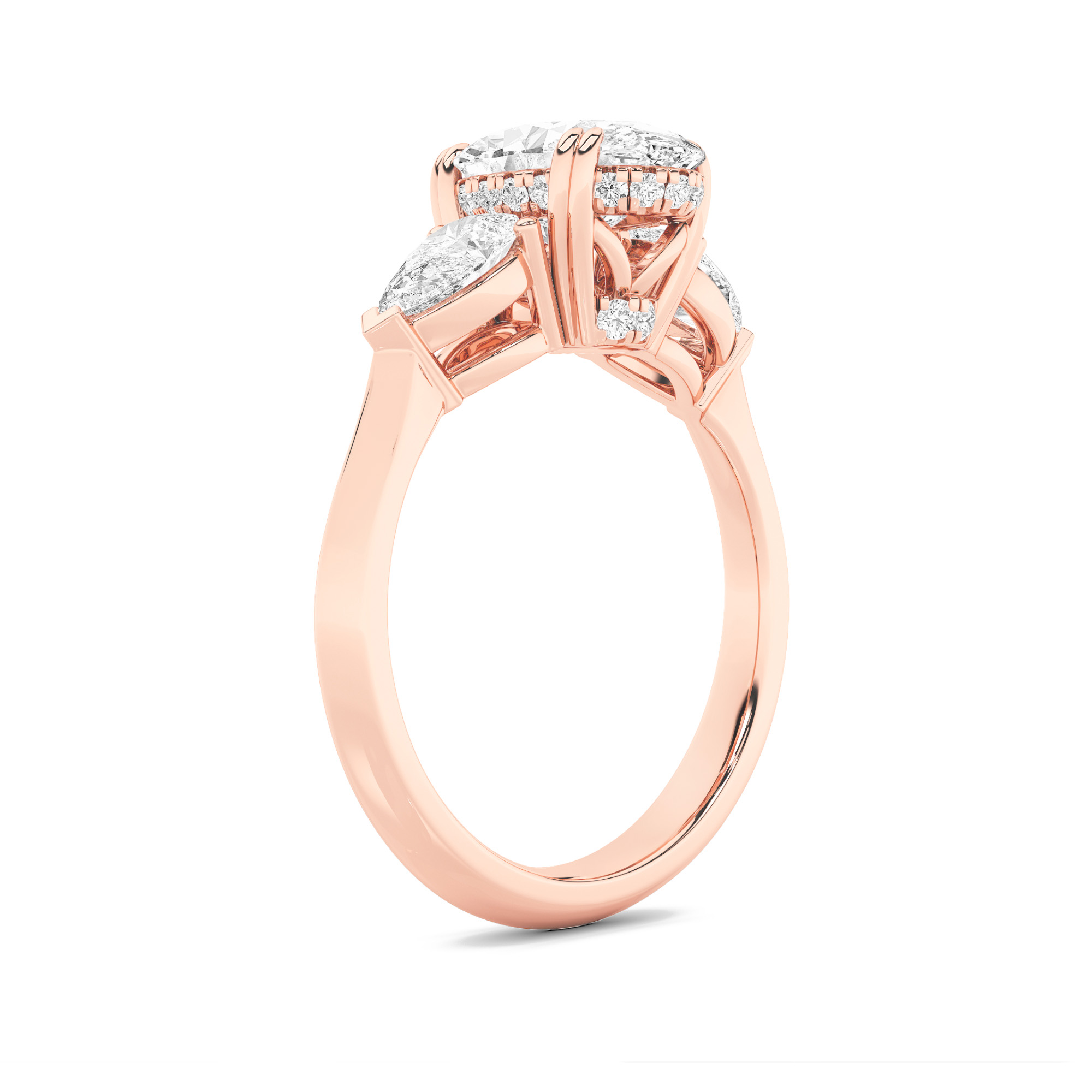 Three Stone Oval Engagement Ring view 3