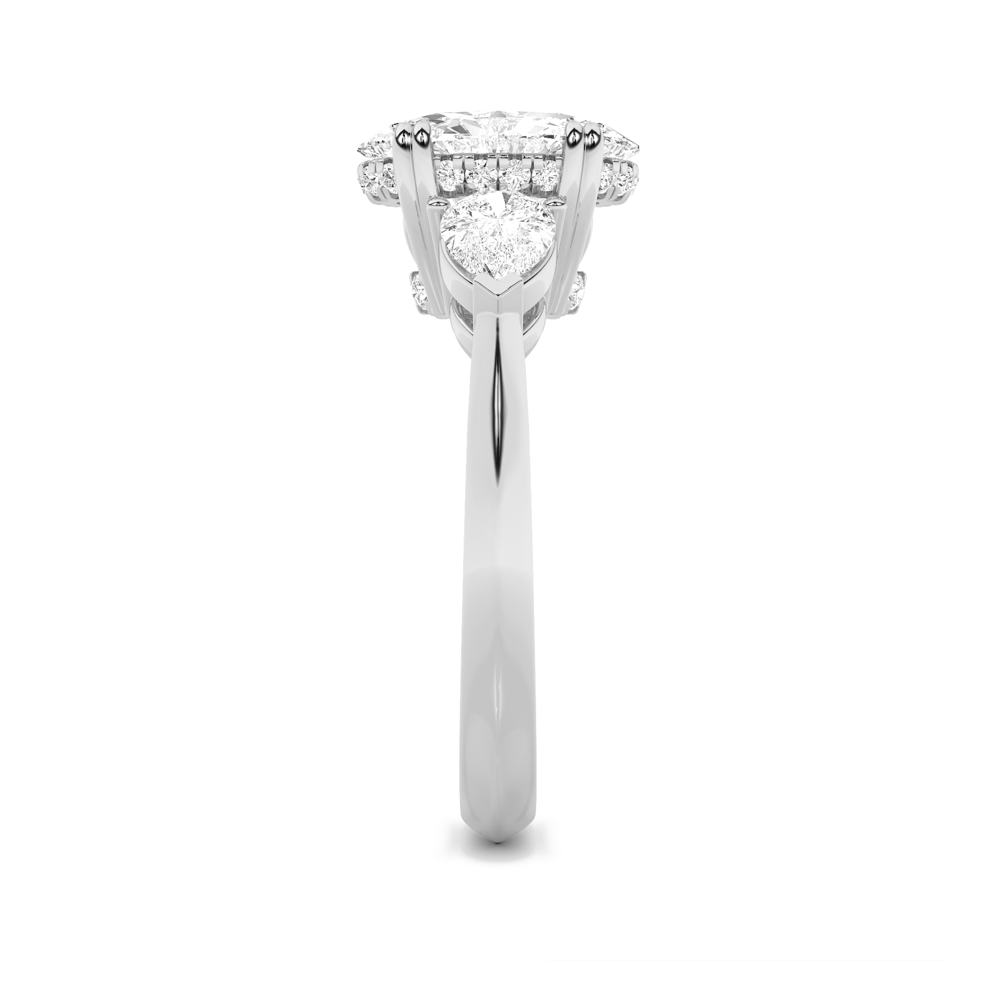 Three Stone Oval Engagement Ring view 4