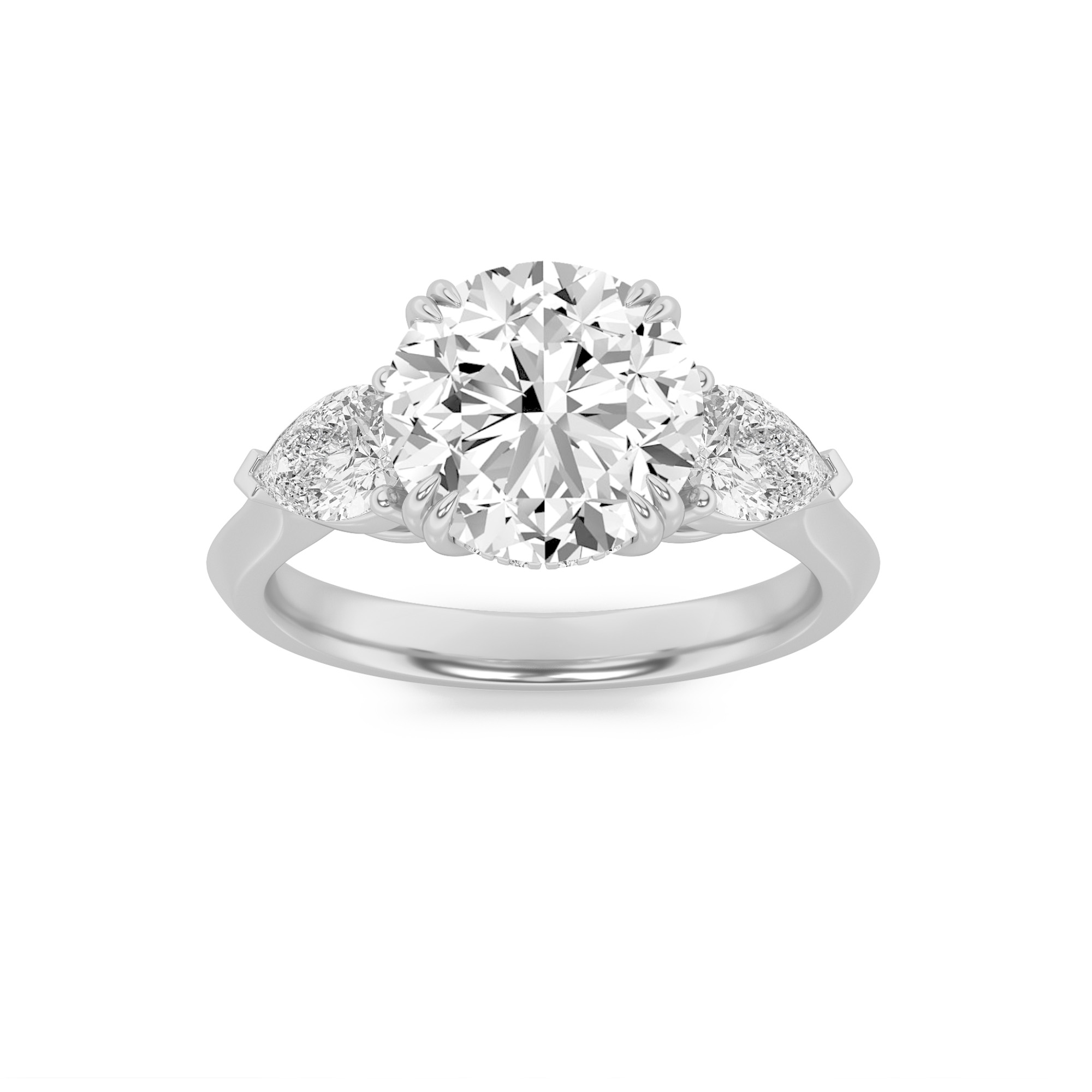 3.00 CT Round Diamond Ring in 14K White Gold