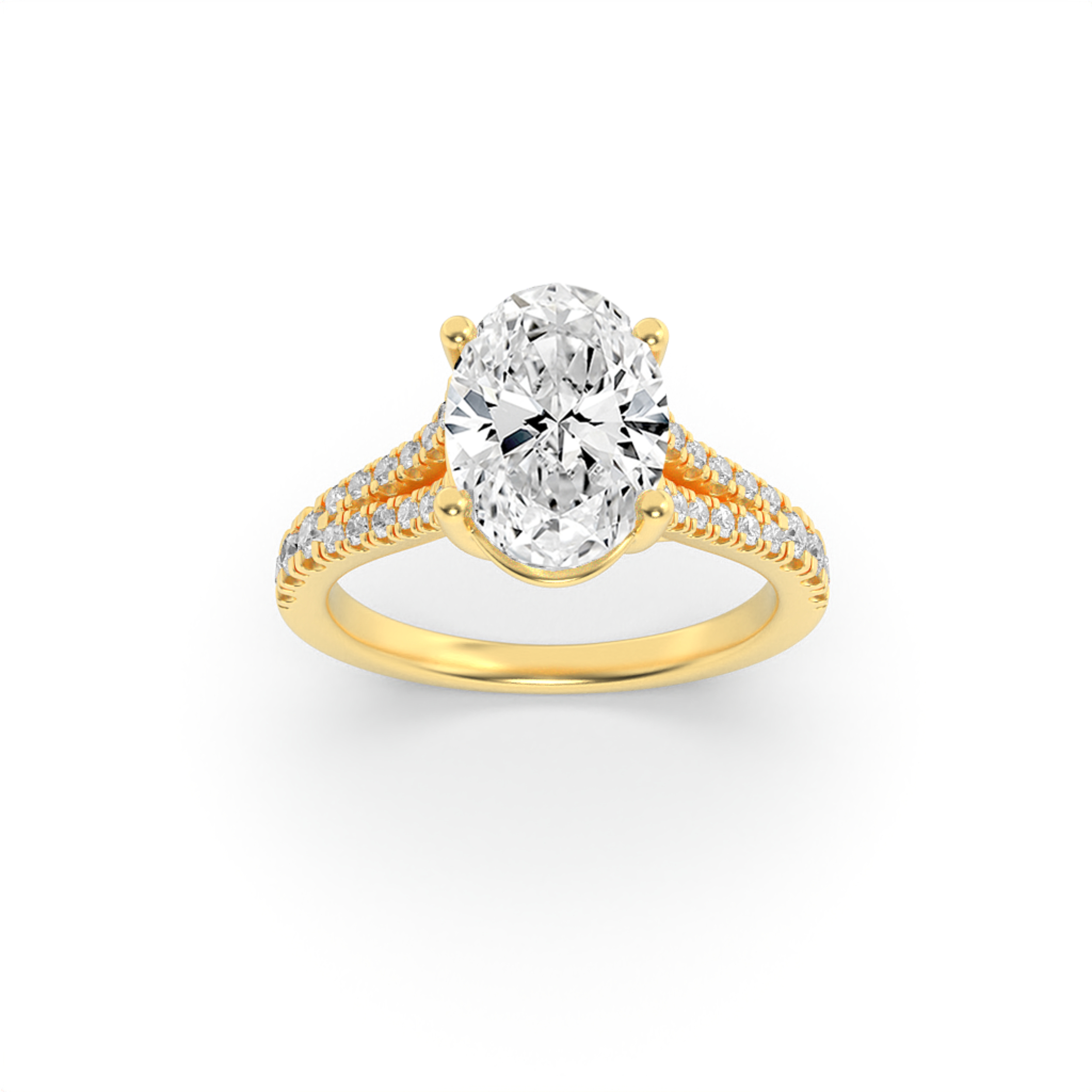 2.00 CT Oval Diamond Ring in 14K Yellow Gold