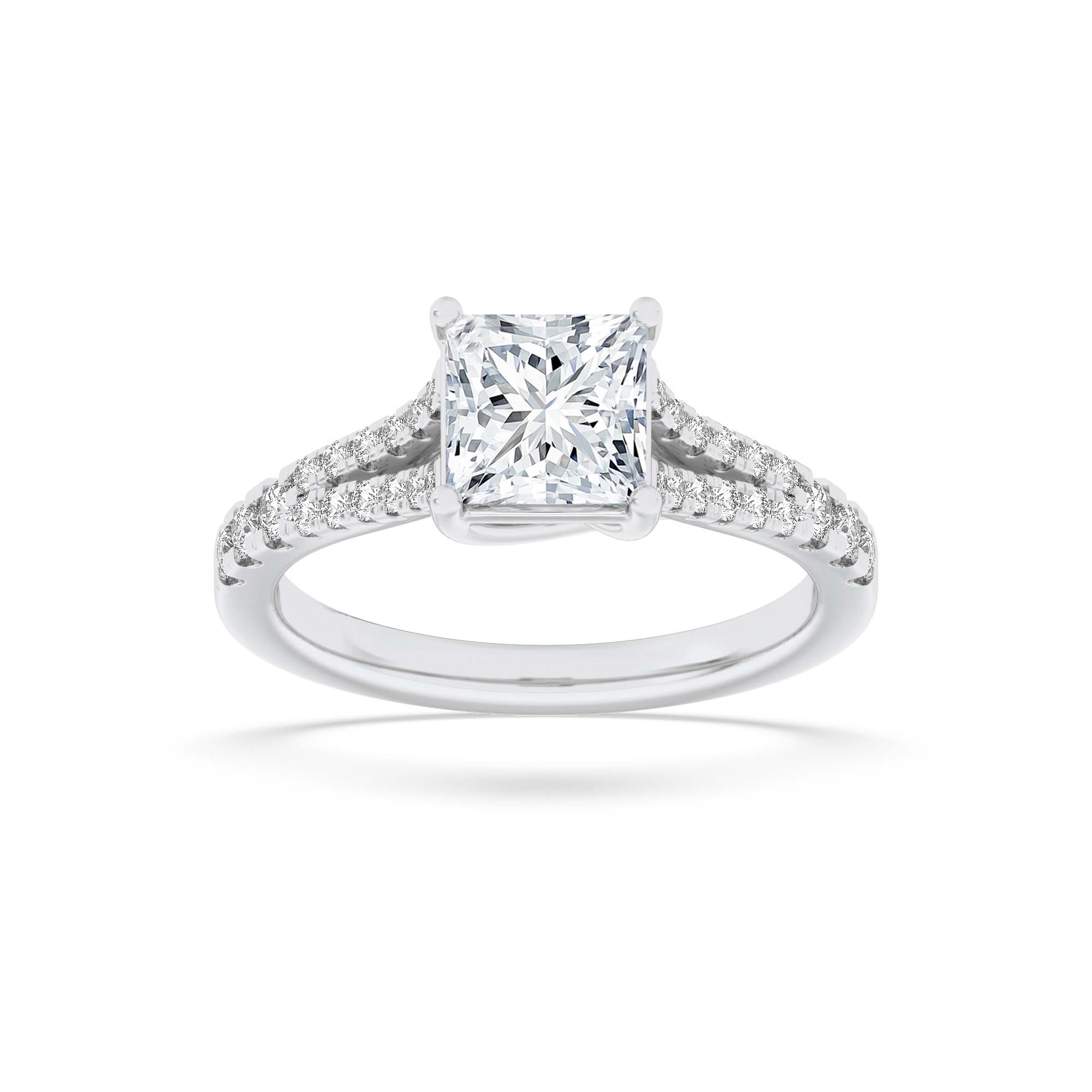 2.00 CT Princess Diamond Ring in 14K White Gold