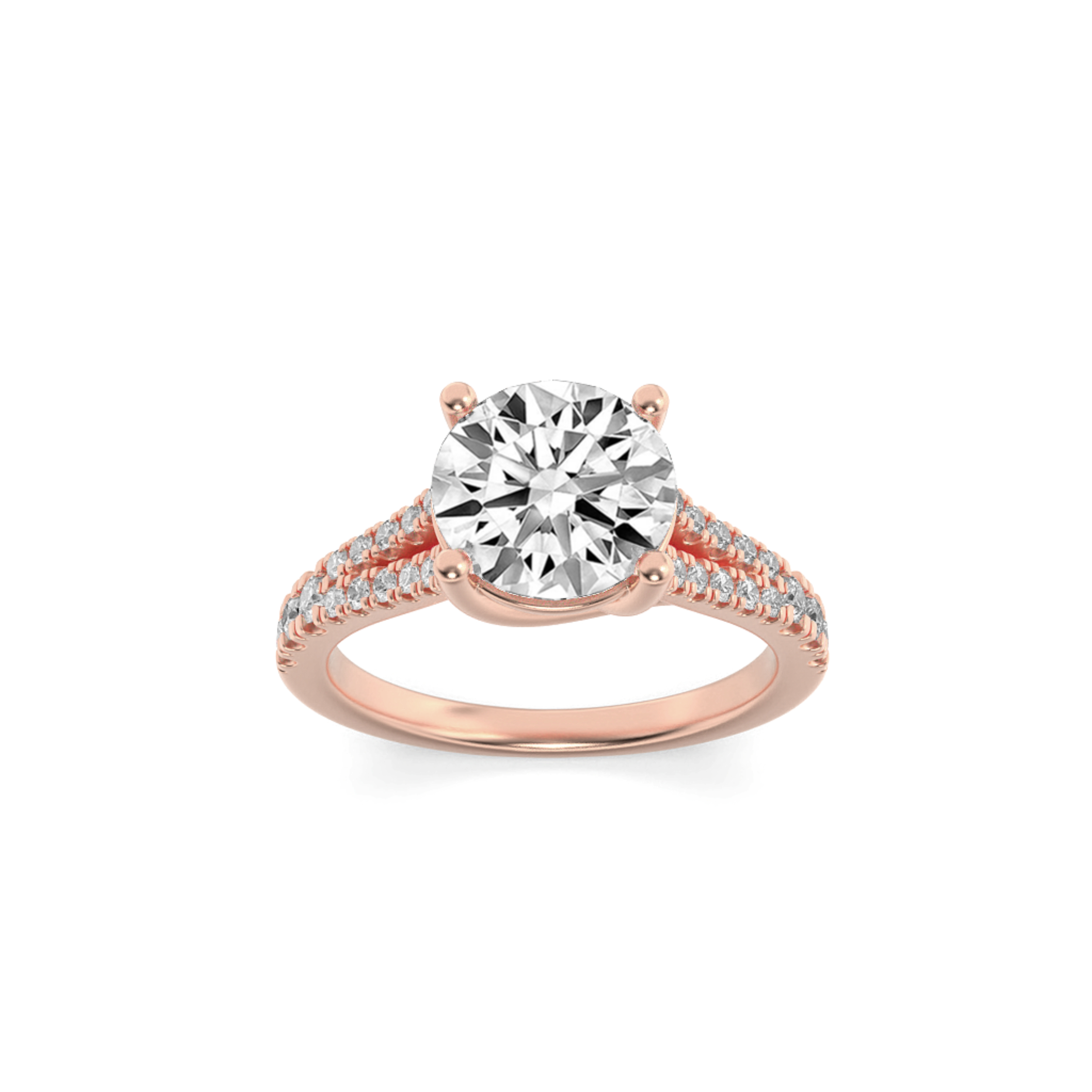 2.00 CT Round Diamond Ring in 14K Rose Gold