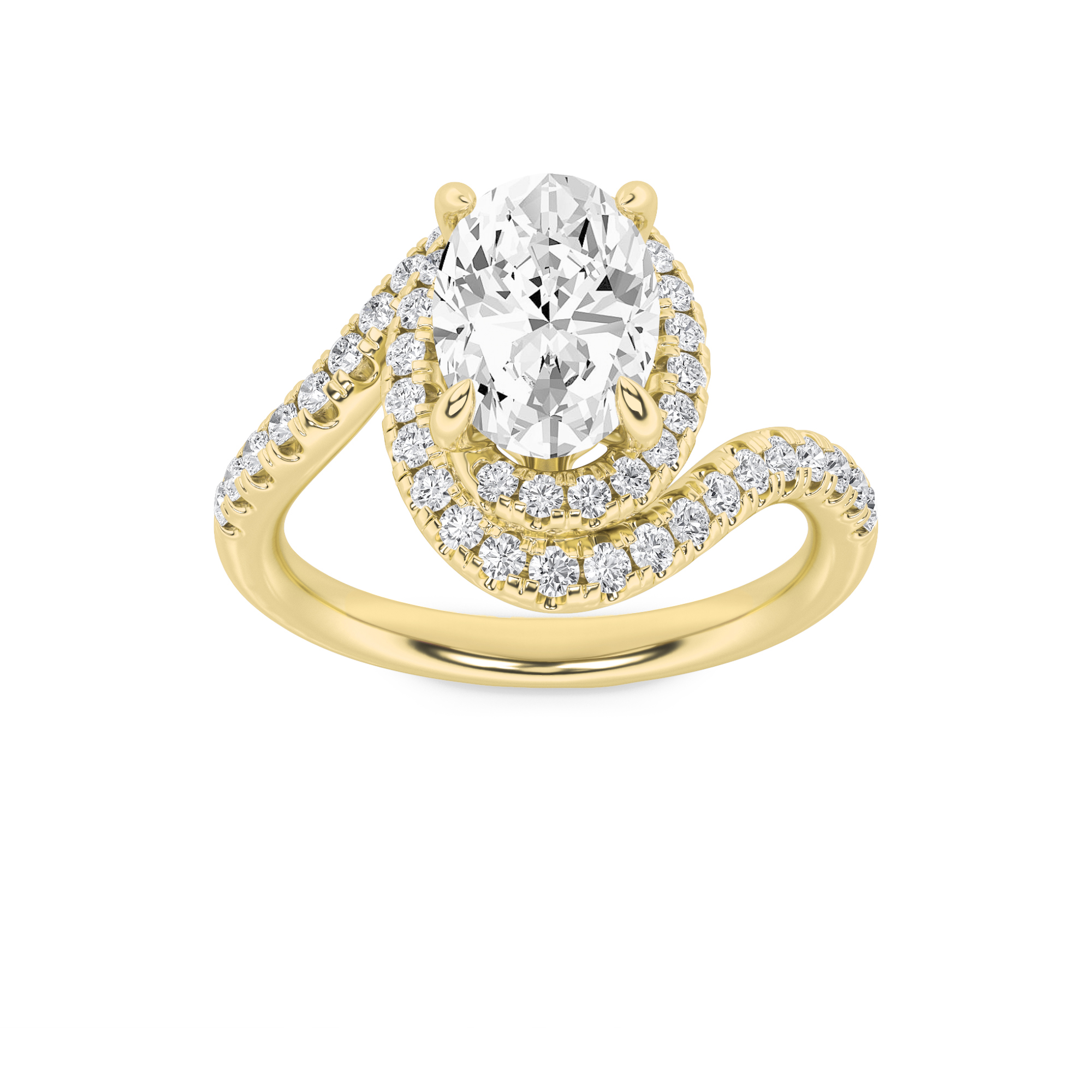 2.00 CT Oval Diamond Ring in 14K Yellow Gold