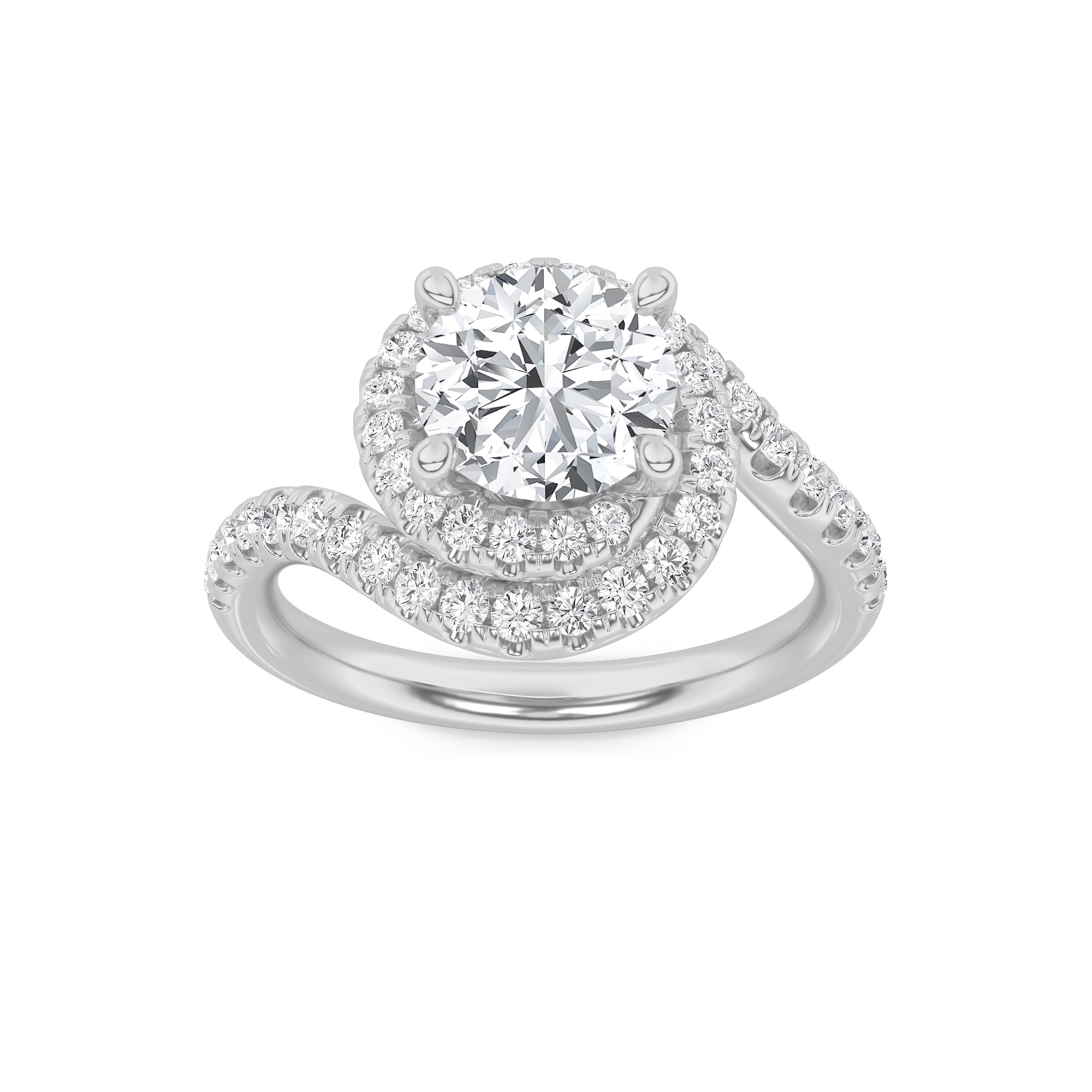 2.00 CT Round Diamond Ring in 14K White Gold