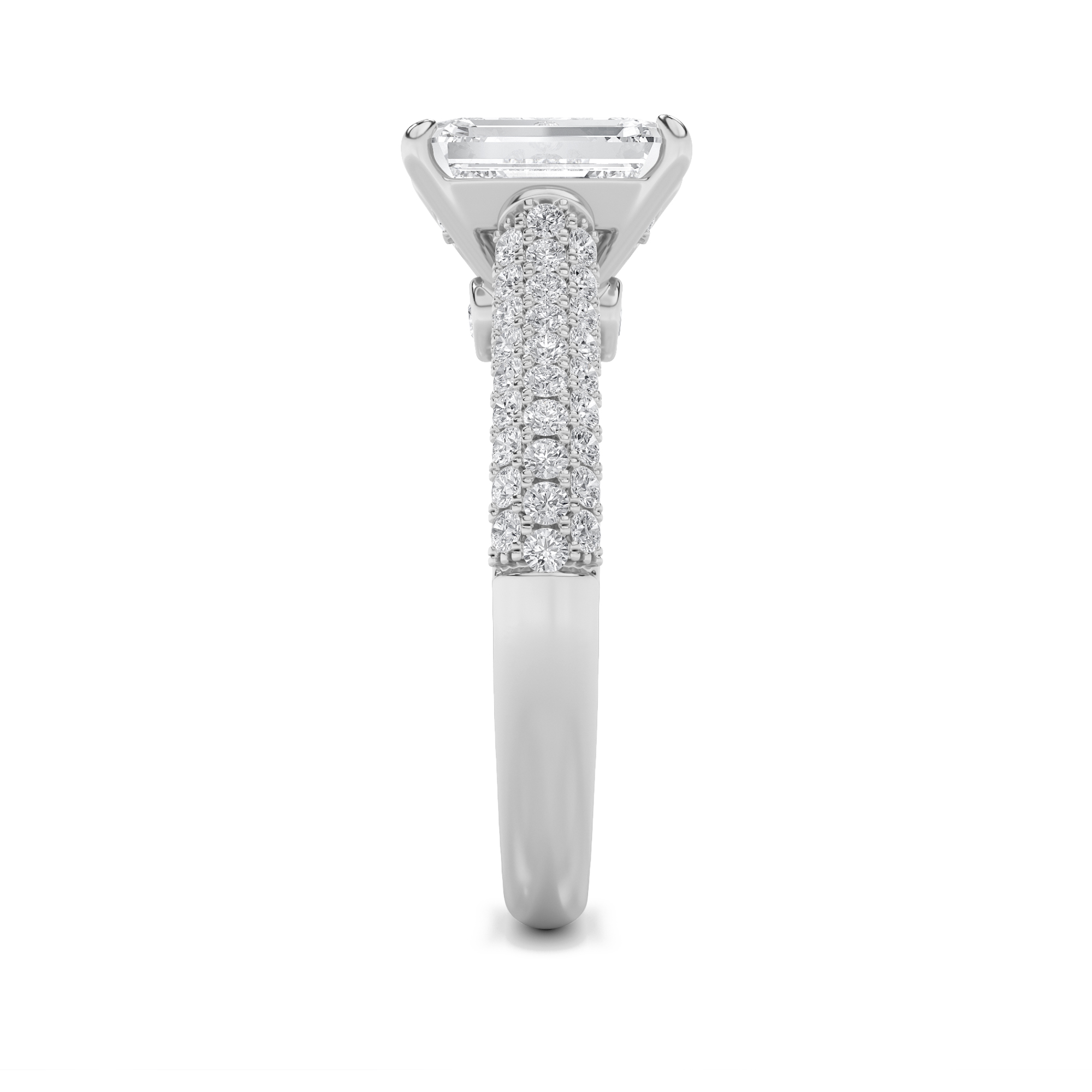 Hidden Halo Accented Engagement Ring  with Round Shaped Lab Grown Diamond (F/VS) in 14K Gold view 5
