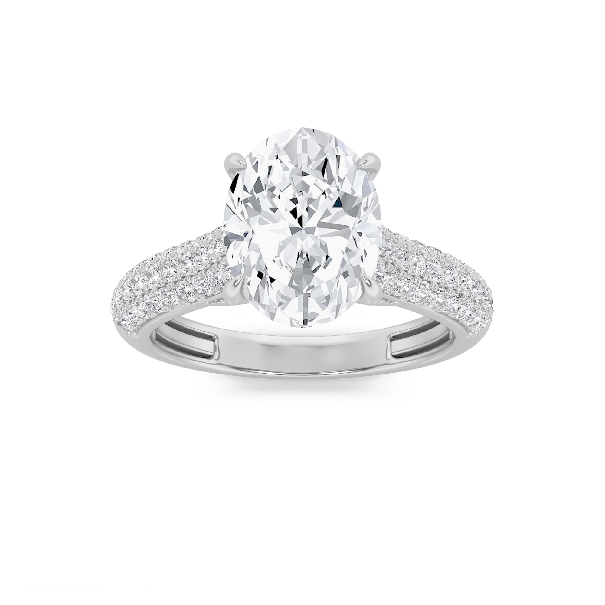 1.50 CT Oval Diamond Ring in 14K White Gold