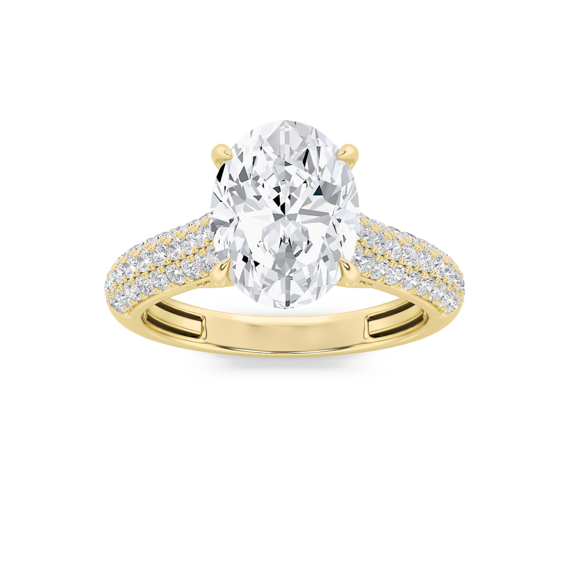 1.50 CT Oval Diamond Ring in 14K Yellow Gold