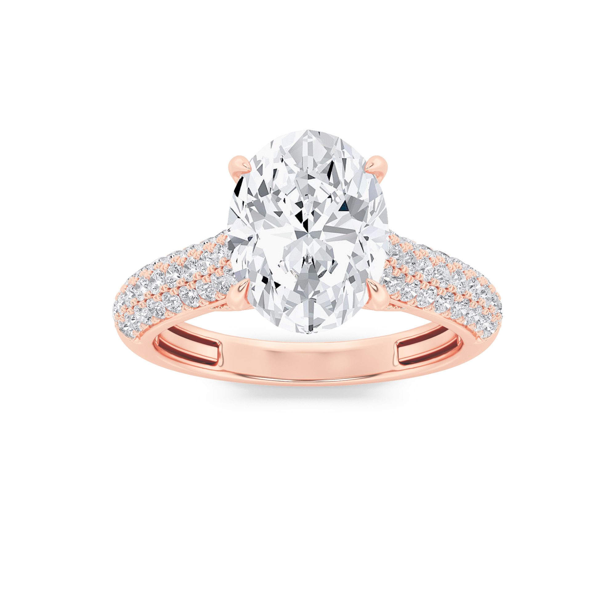 1.50 CT Oval Diamond Ring in 14K Rose Gold